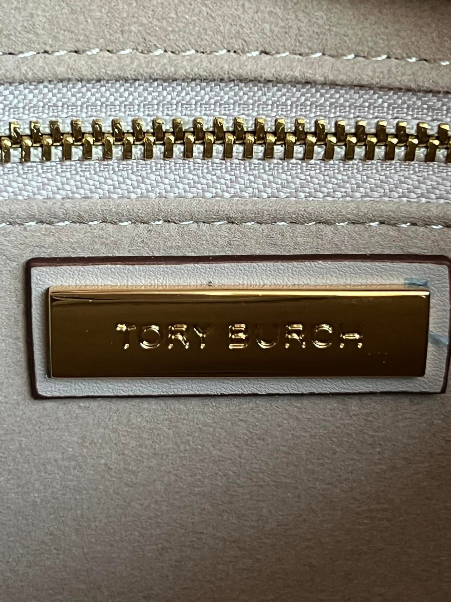 Tory Burch T Monogram Contrast Embossed Small East-West Tote Bag