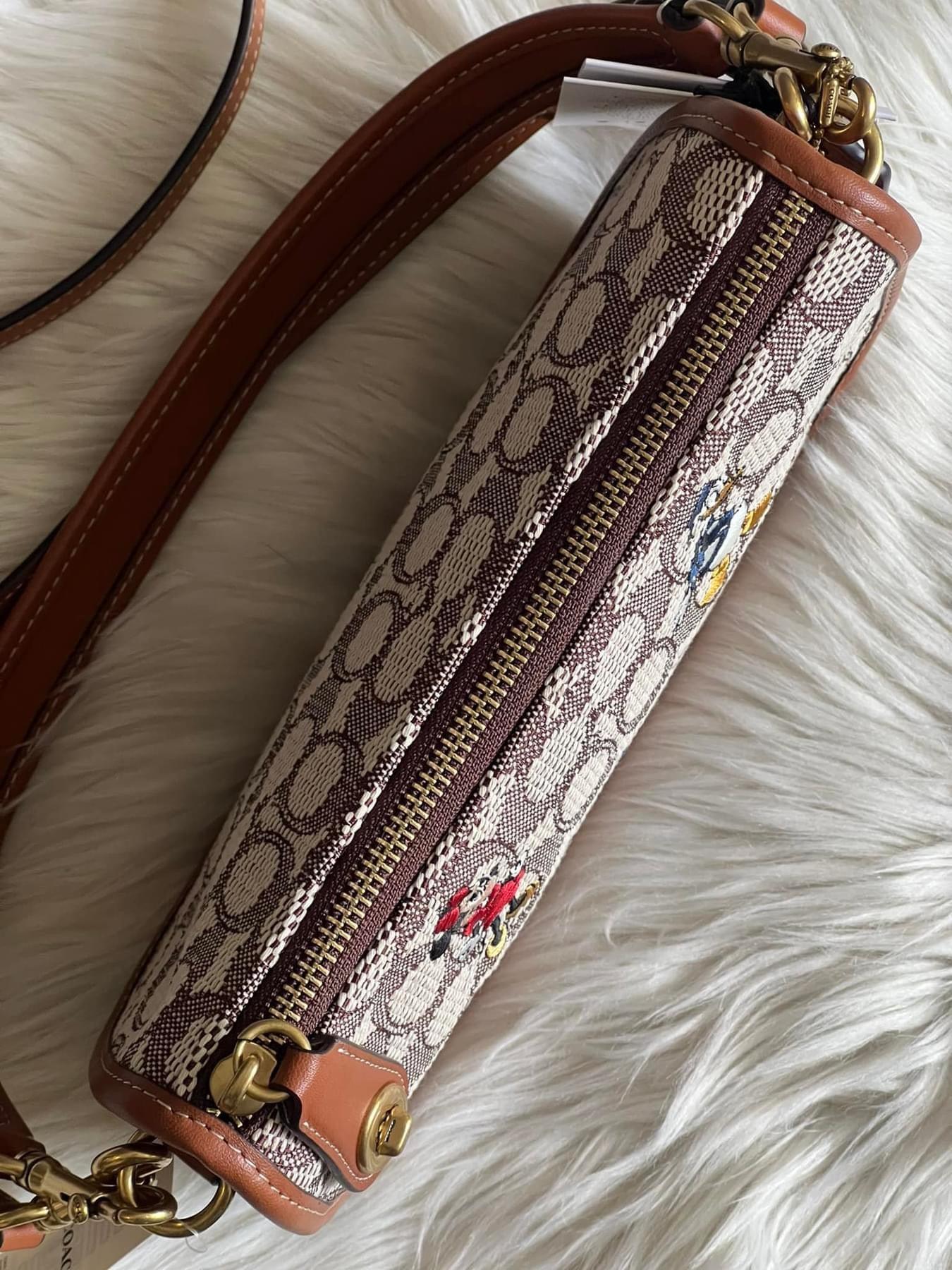 Coach X Disney Swinger Bag in Signature Textile Jacquard with Mickey Mouse and Friends Embroidery