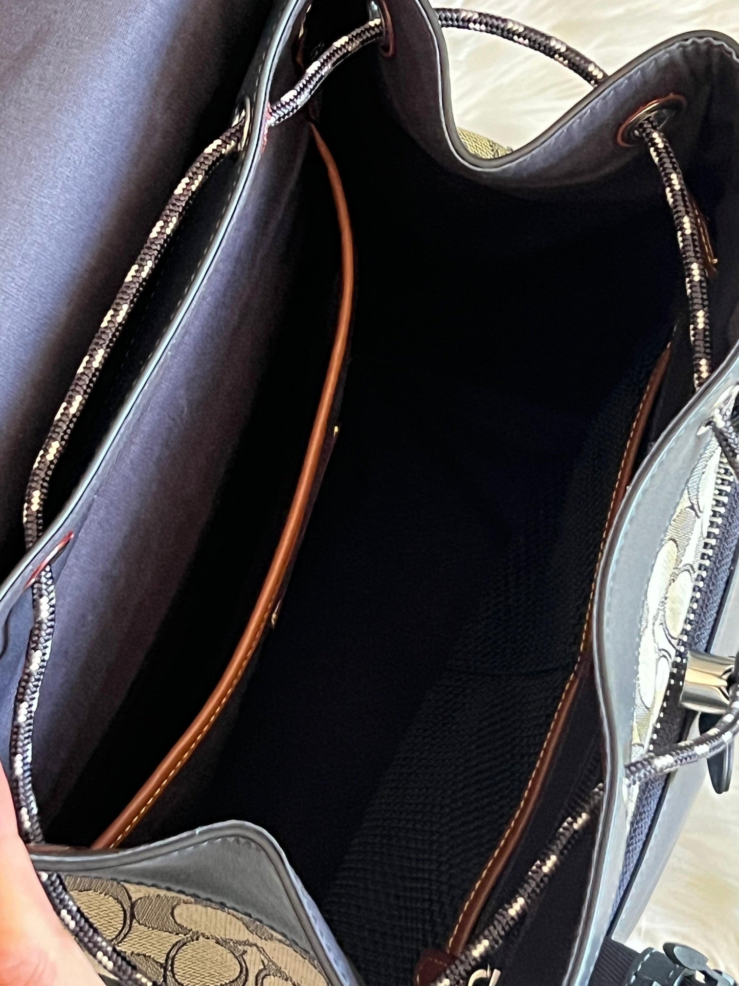 Coach League Flap Backpack in Signature Jacquard