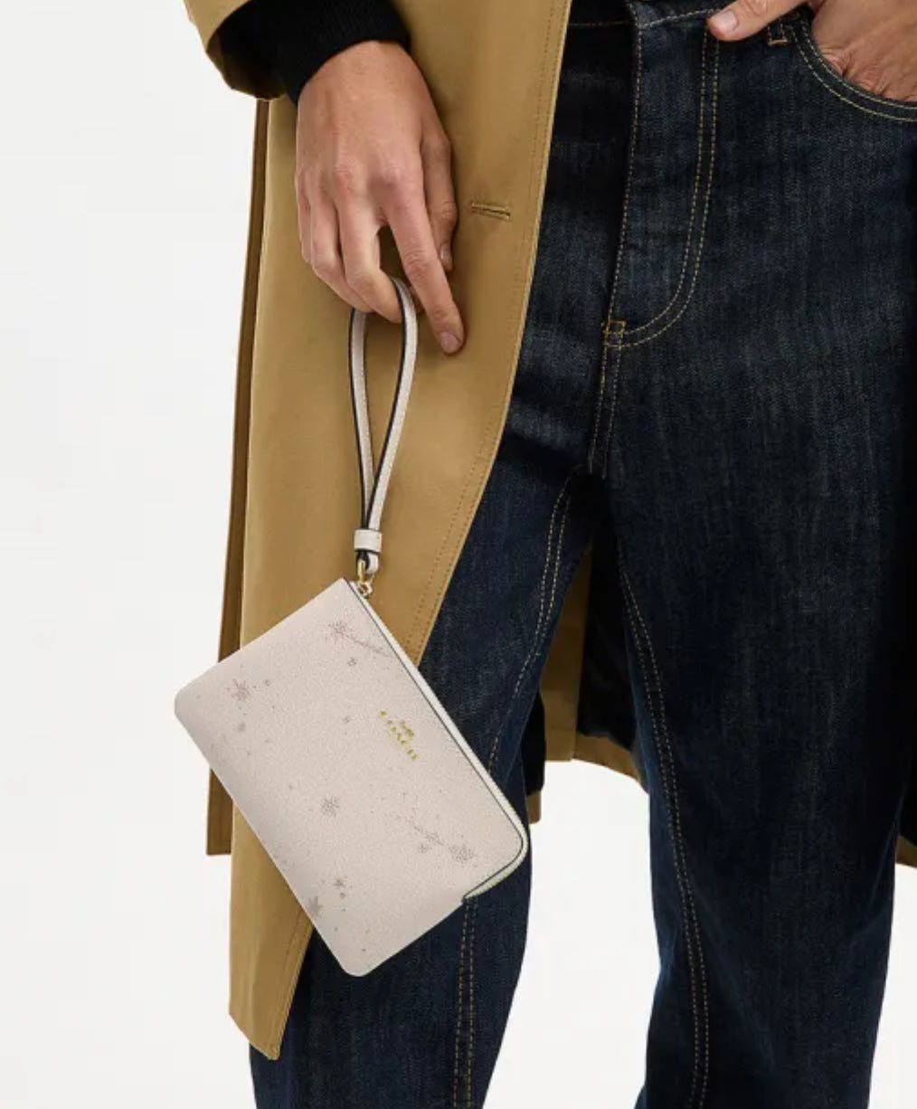 Coach Corner Zip Wrislet With Star Print