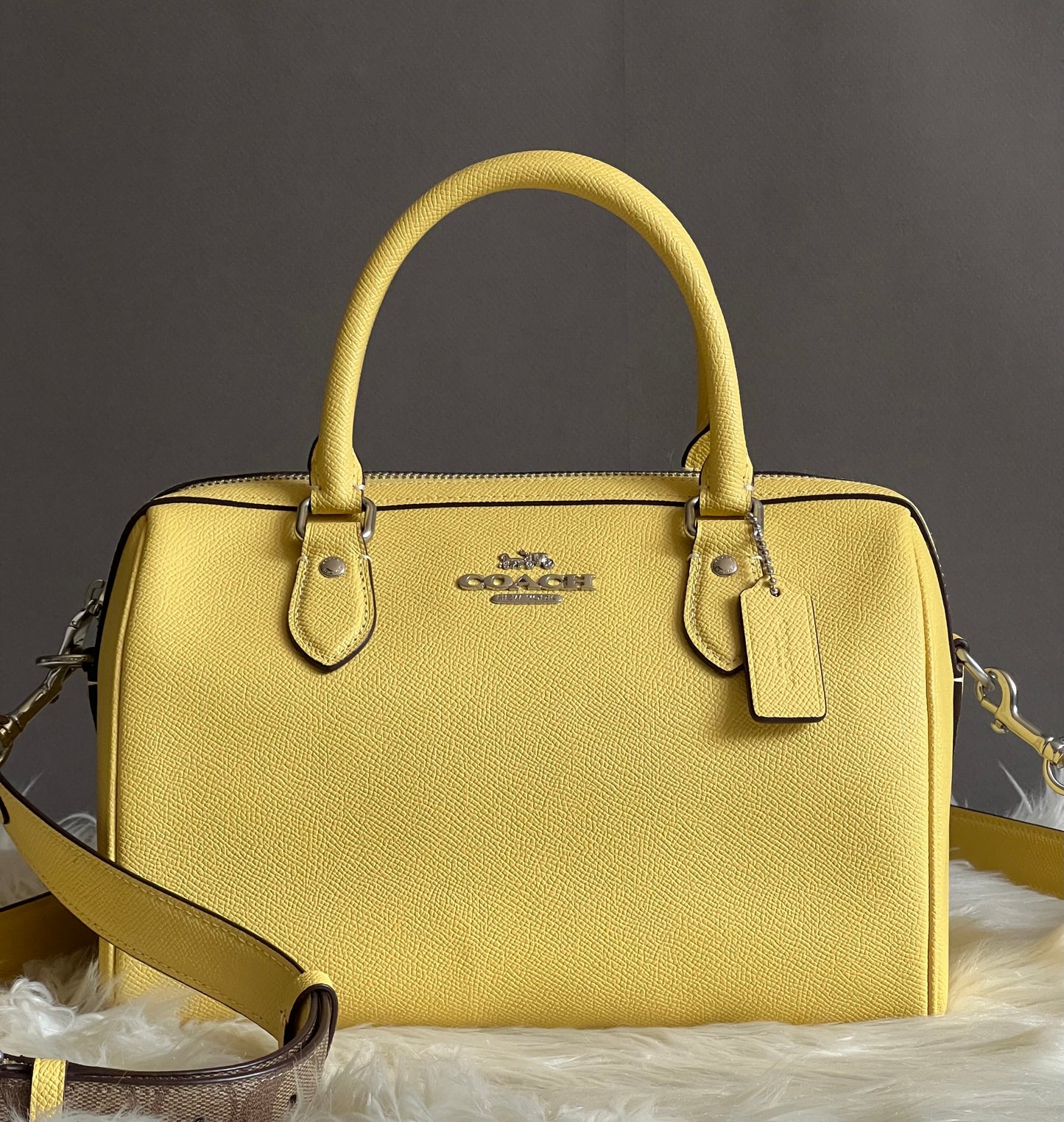 Coach Rowan Satchel with Signature Canvas Detail
