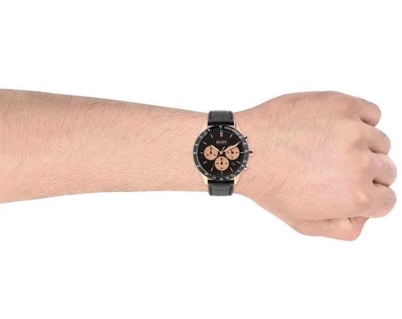 Hugo Boss Men’s Talent Black Leather Chronograph Watch