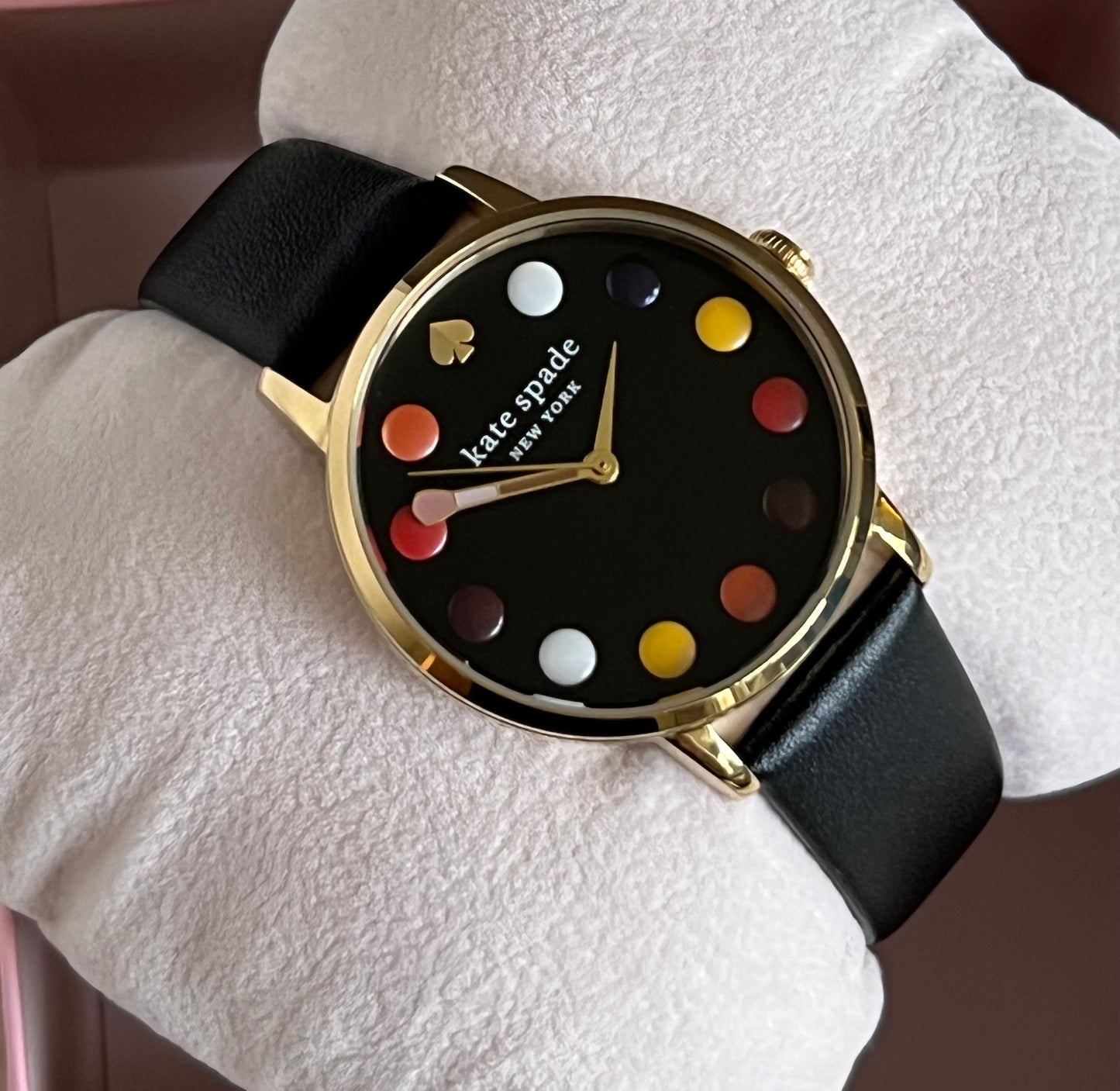 Kate Spade Metro Dot Black Leather Watch