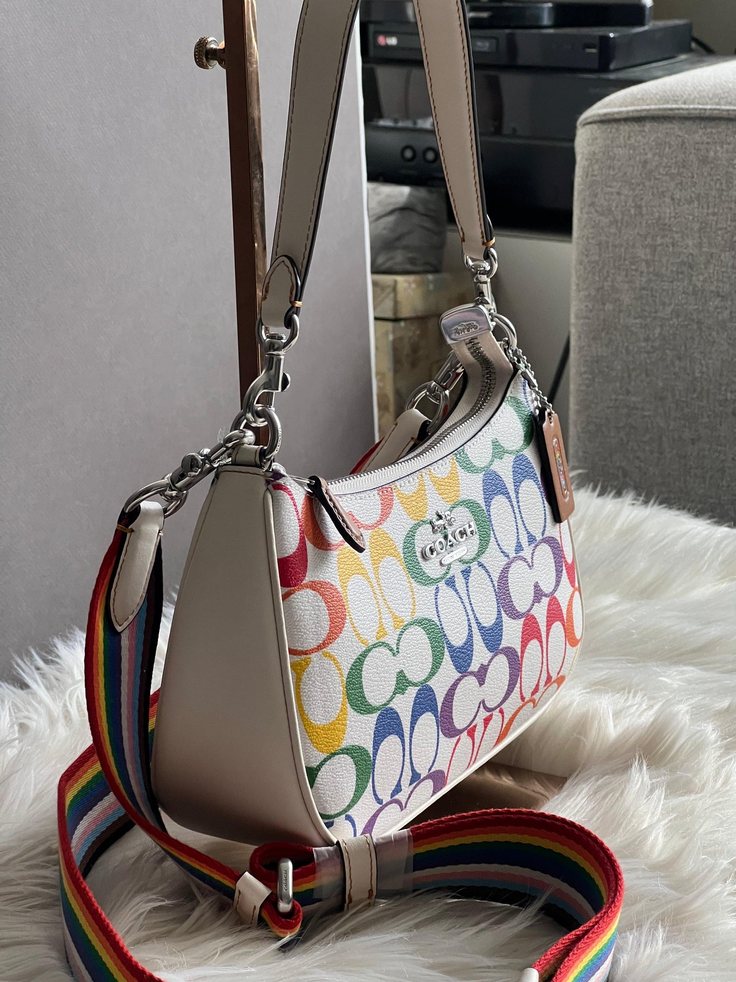 Coach Teri Shoulder Bag in Rainbow Signature Canvas