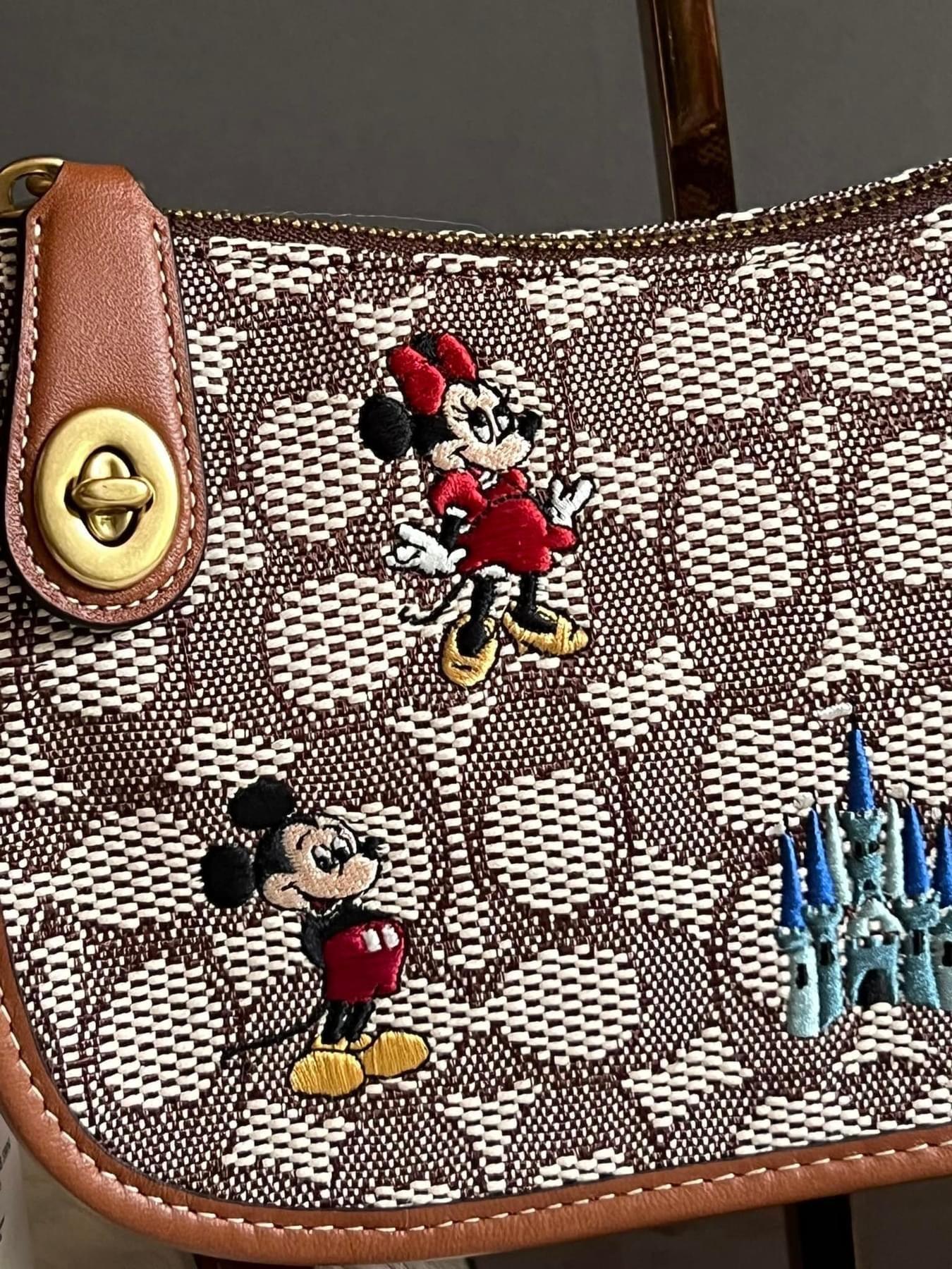 Coach X Disney Swinger Bag in Signature Textile Jacquard with Mickey Mouse and Friends Embroidery