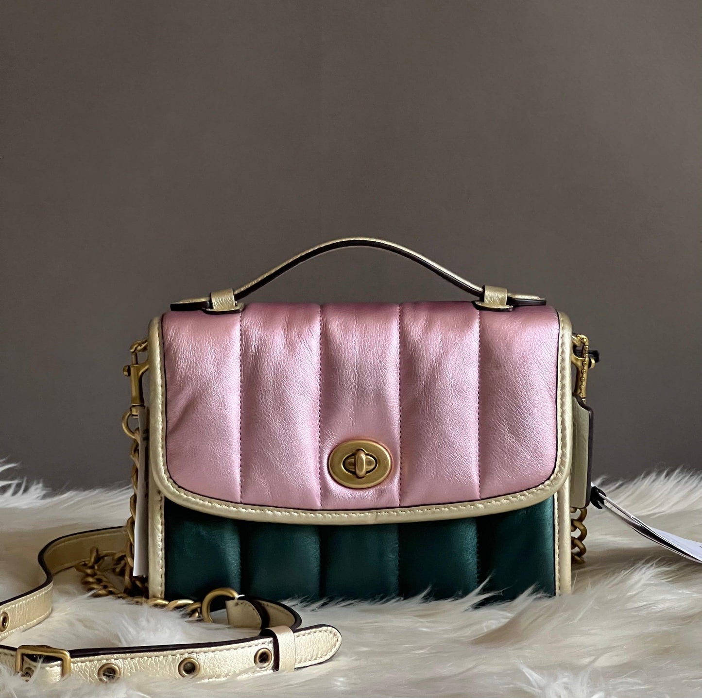 Coach Kip Turnlock Crossbody with Colorblock Quilting