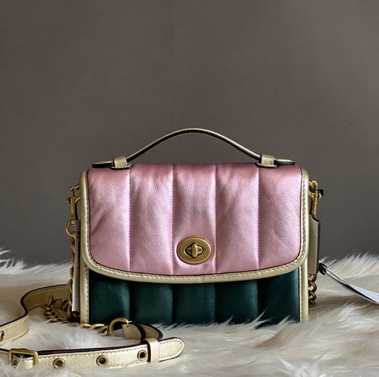 Coach Kip Turnlock Crossbody with Colorblock Quilting