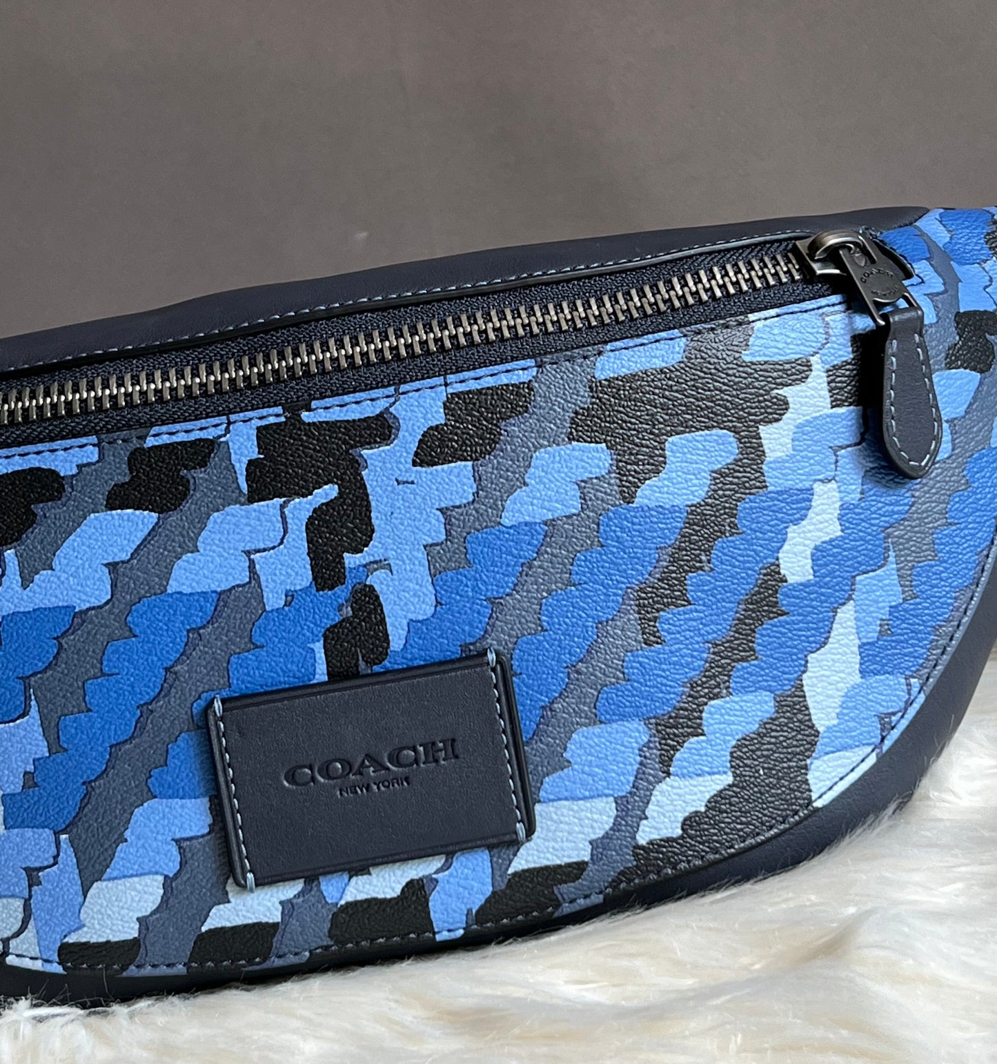 Coach Warren Belt Bag with Plaid Print