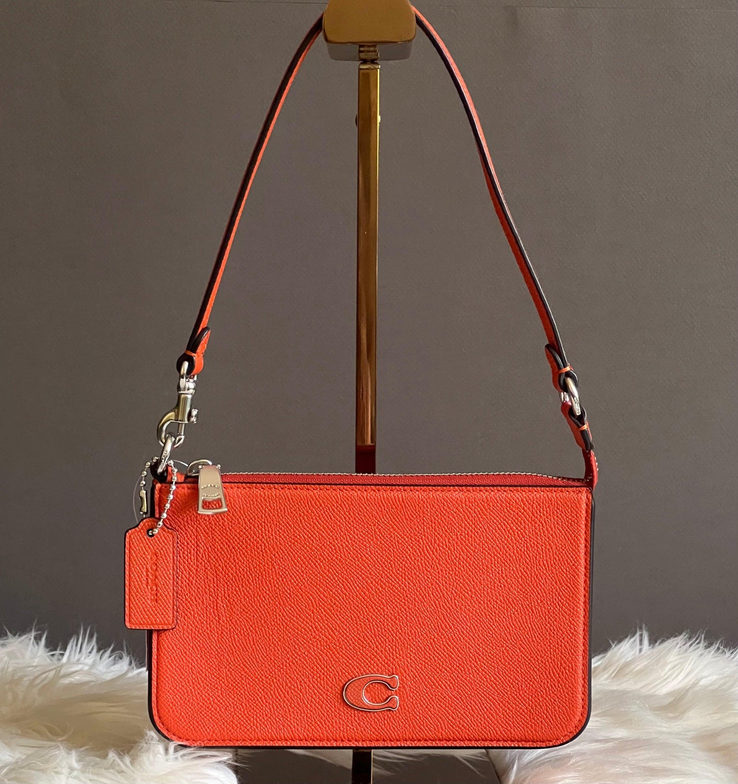 Coach Pouch Bag with Signature Canvas Detail