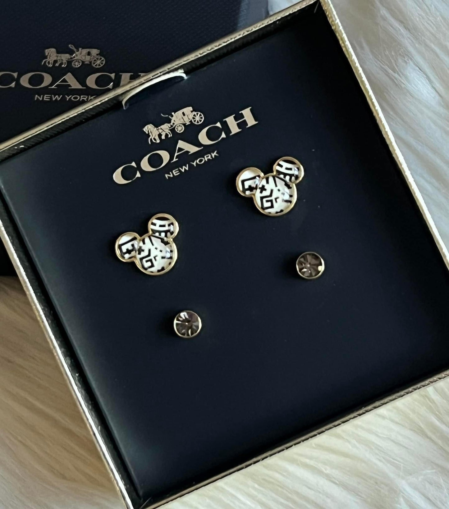 Coach Disney Mickey Mouse X Keith Haring Stud Earrings Set
