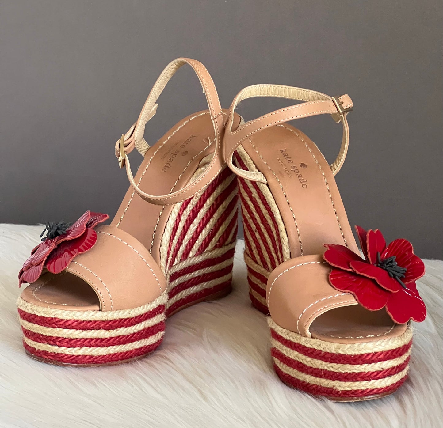 Kate Spade Espadrille Striped Wedge Sandal
