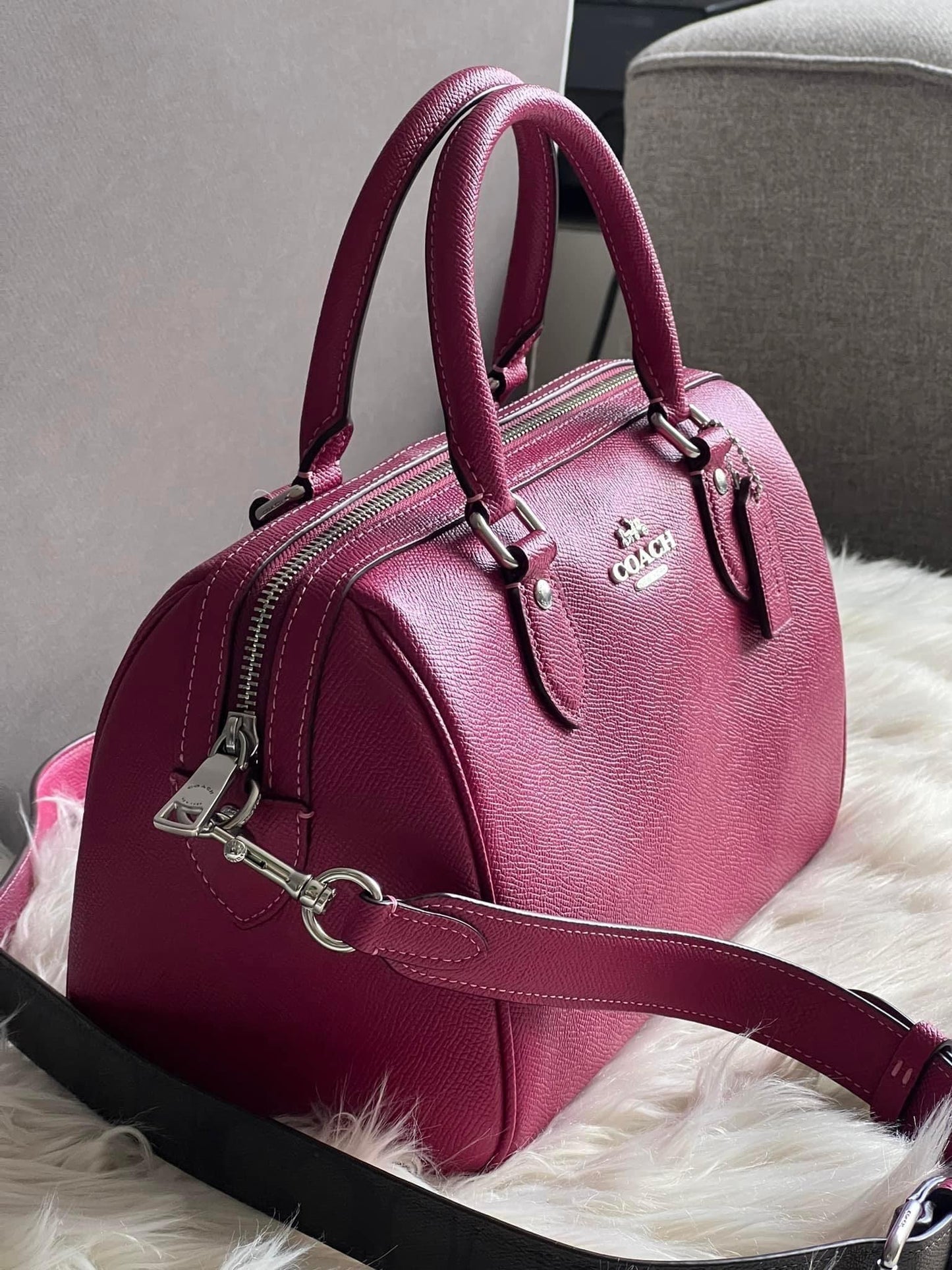 Coach Rowan Satchel with Signature Canvas Detail