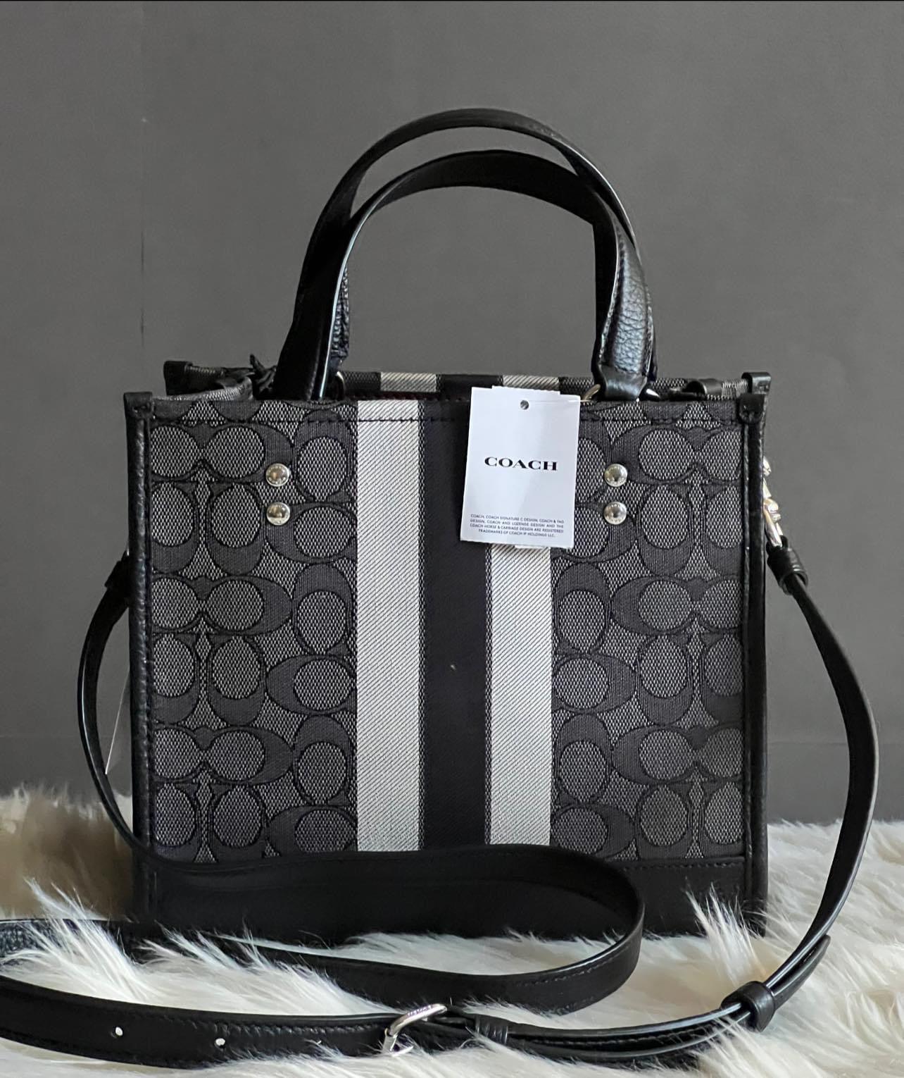 Coach Dempsey Tote in Signature Jacquard with Stripe and Coach Patch
