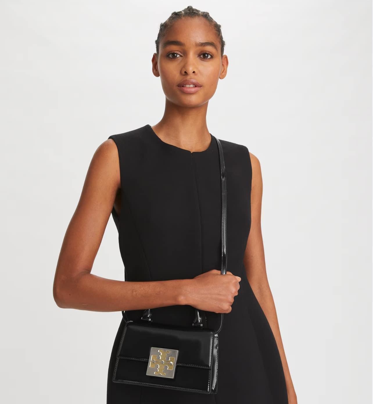 Tory Burch T Monogram Bon Bon Spazzolato Mini Top-handle Bag