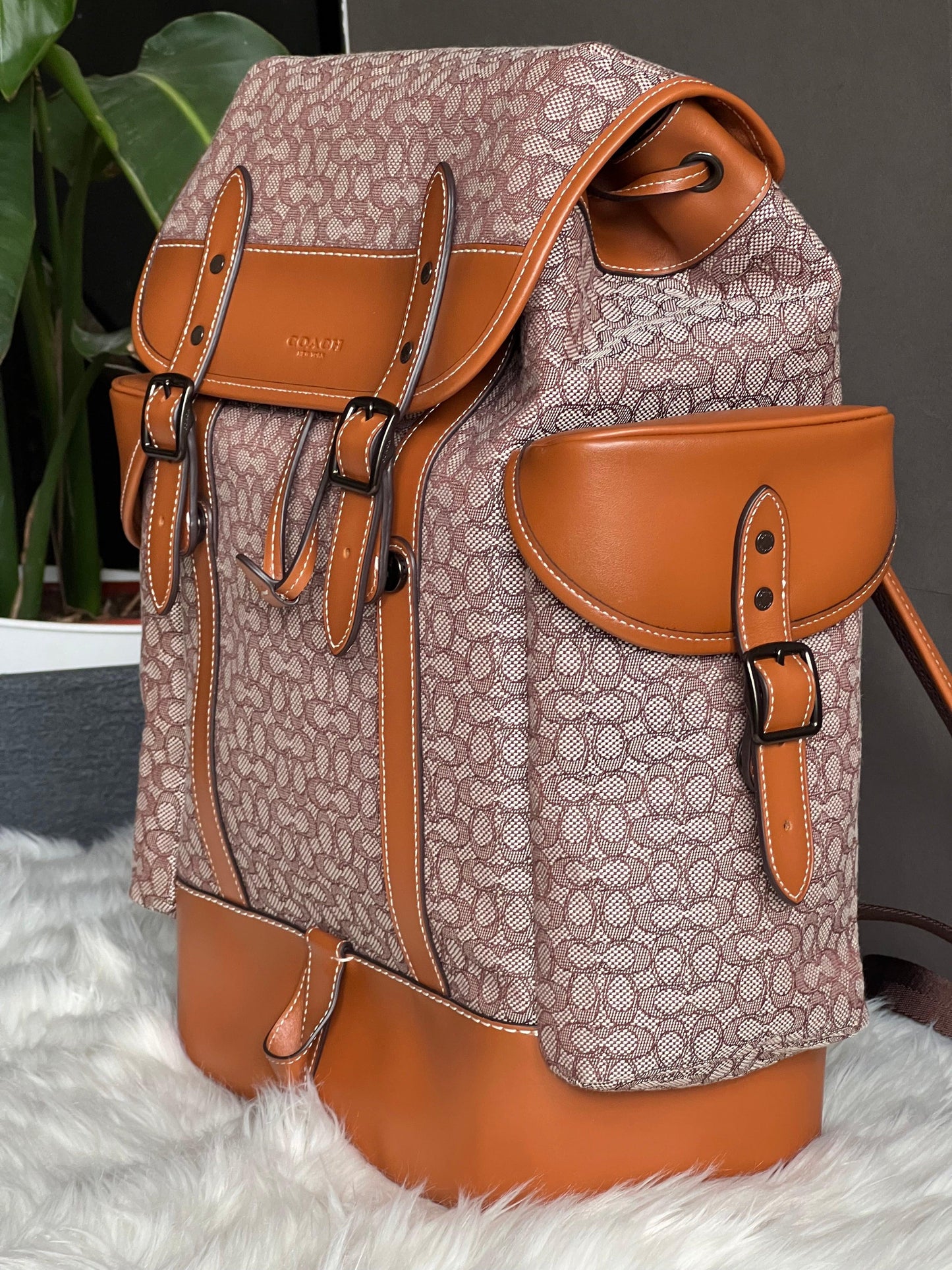 Coach Hitch Backpack in Micro Signature Jacquard