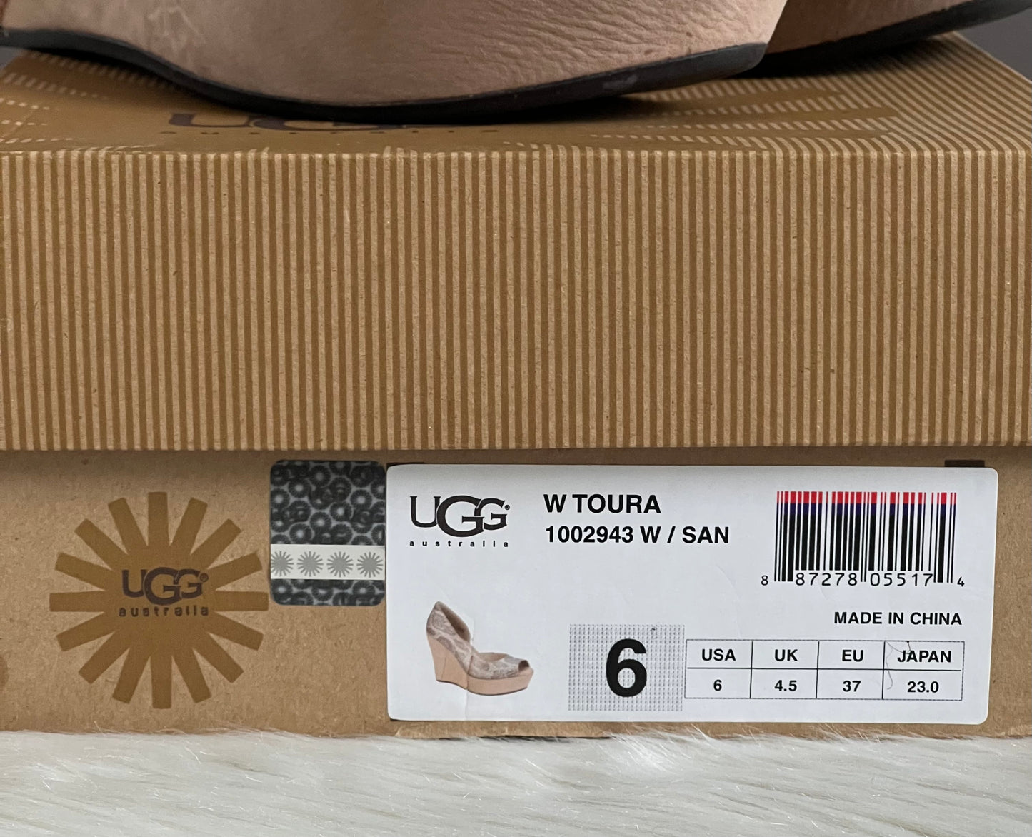 UGG Toura Metallic Snake Print Platform Wedge Sandals
