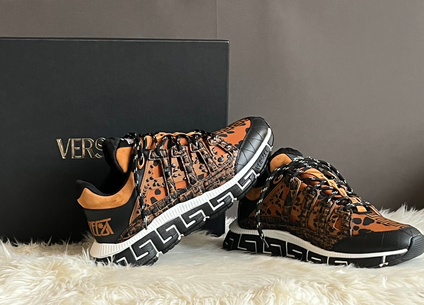 Versace Sneaker Vitello Stampa Dalmata Mix Material