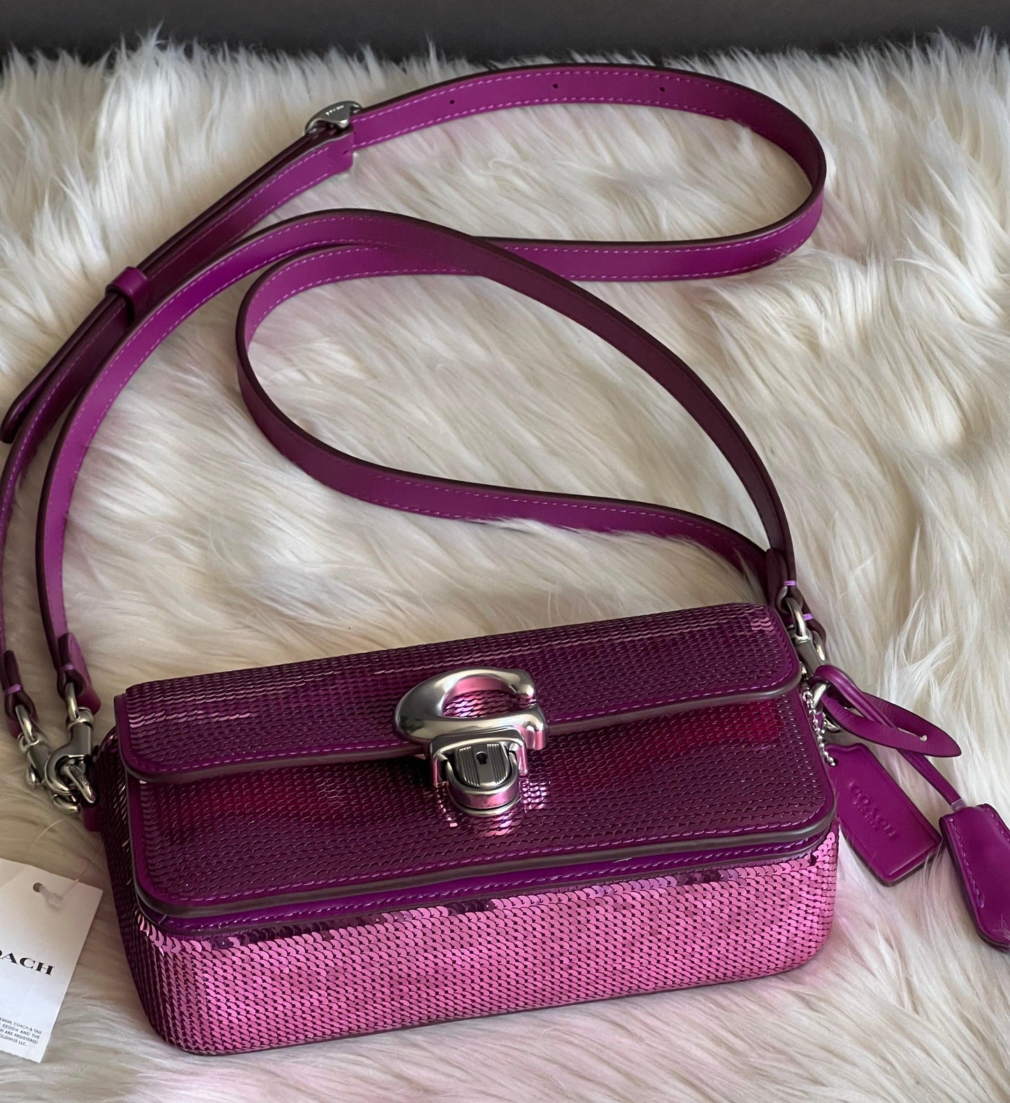 Coach Studio Baguette Bag with Sequins