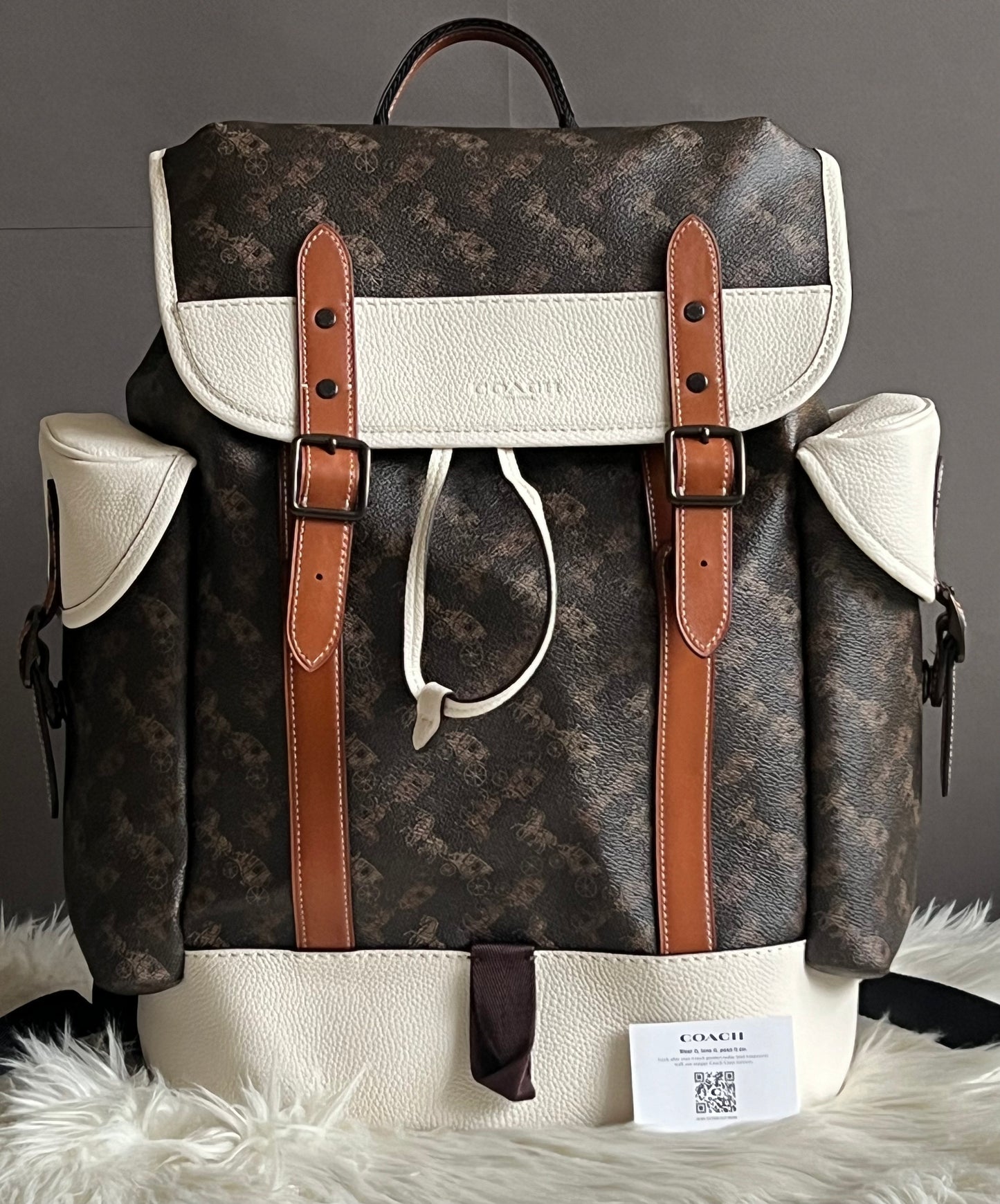 Coach Hitch Backpack with Horse and Carriage Print