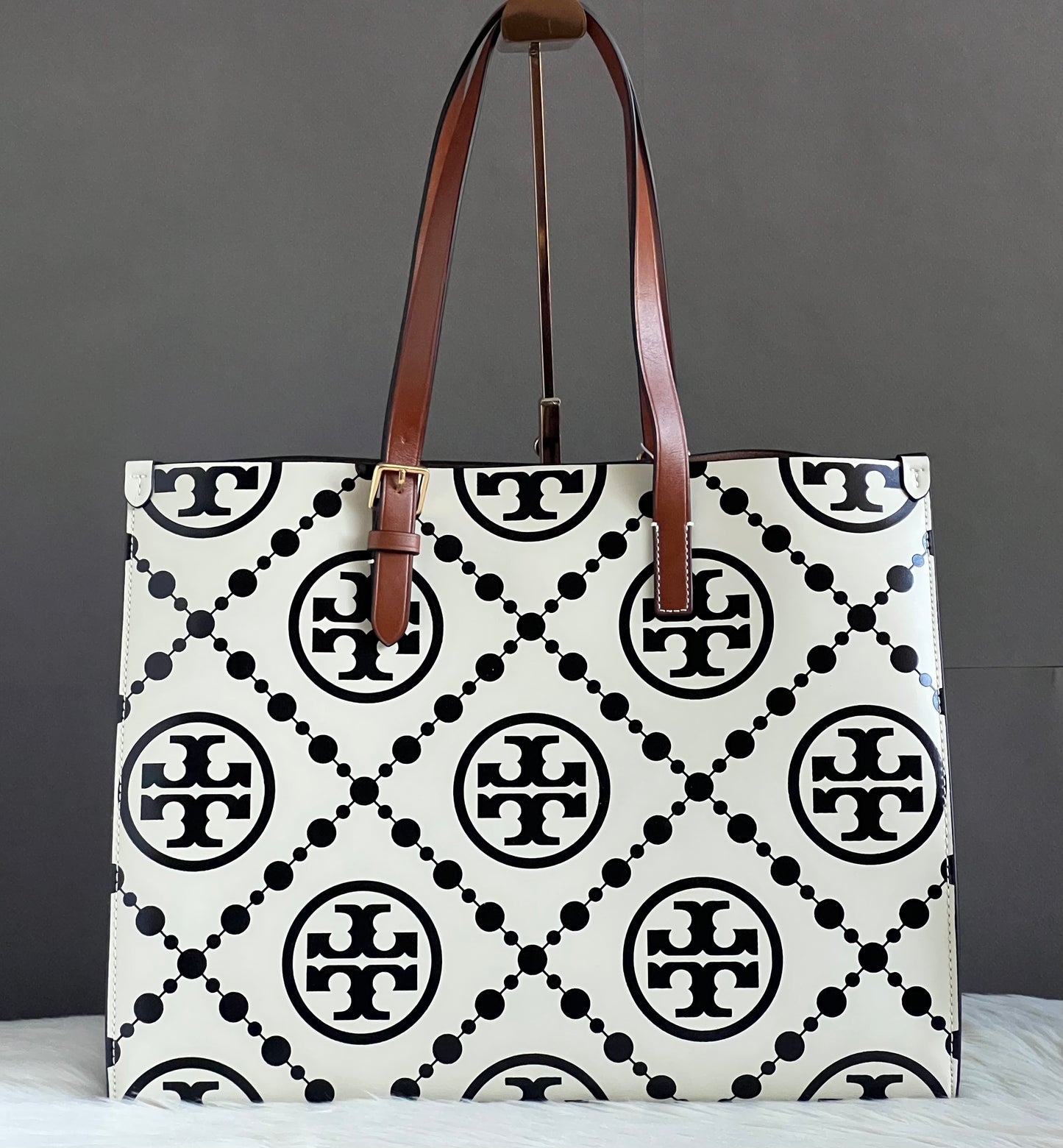 Tory Burch T Monogram Contrast Embossed Tote
