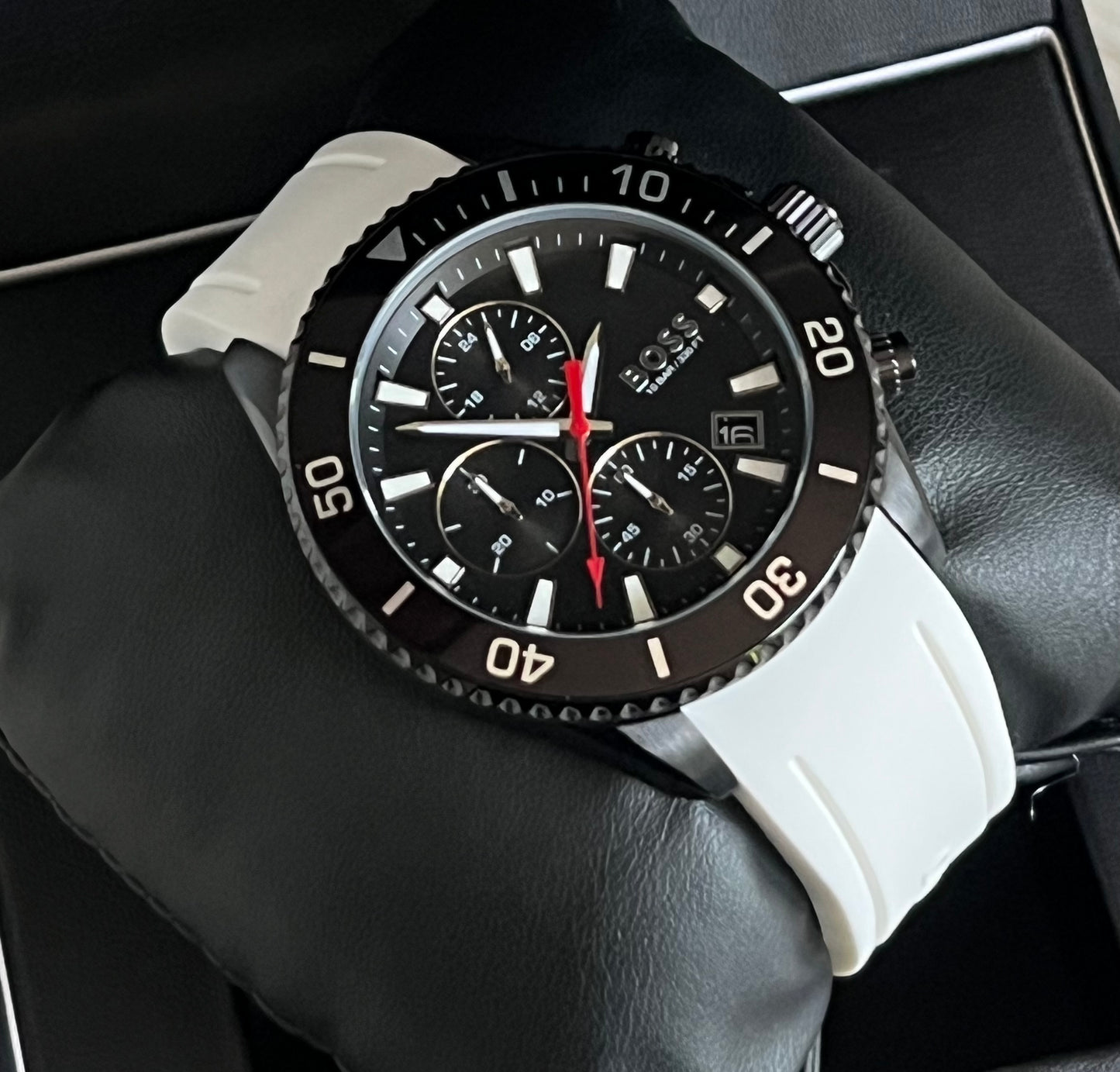 Hugo Boss Men’s Admiral Chronograph White Rubber Watch