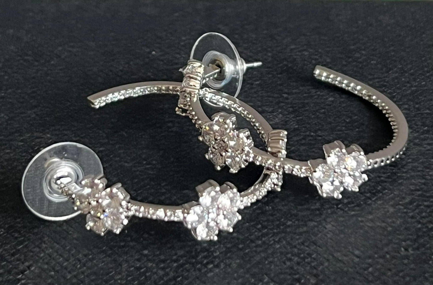 Kate Spade Gleaming Gardenia Flower Hoops Earrings