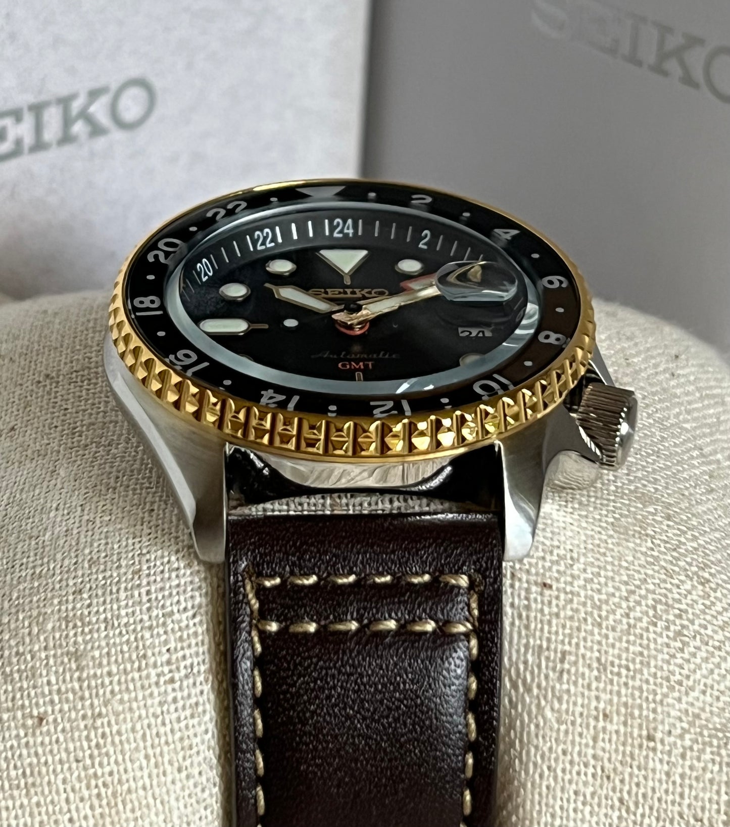 Seiko Men's 5 Sports SKX GMT Automatic Black Dial Watch