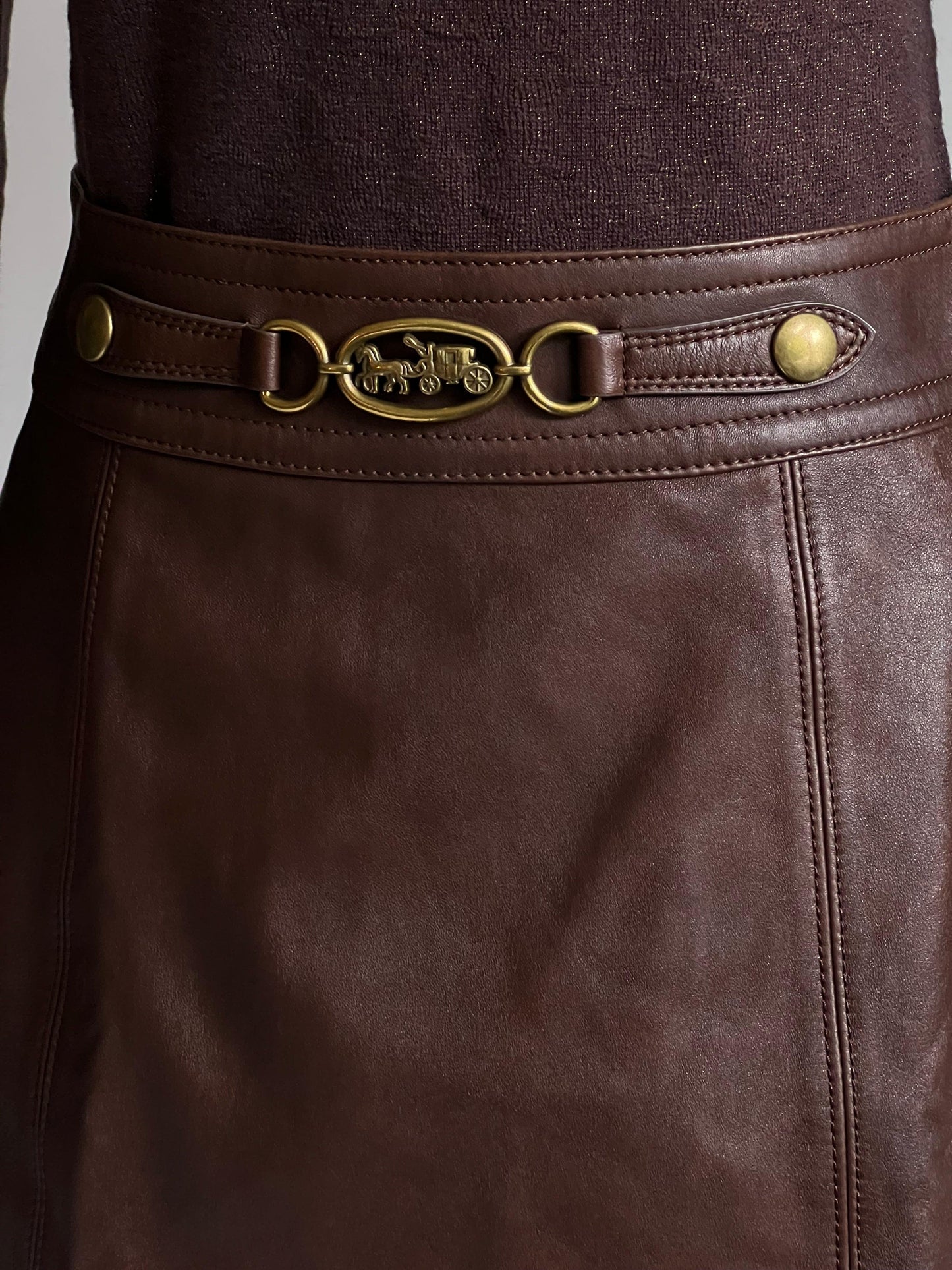 Coach Leather Mini Skirt