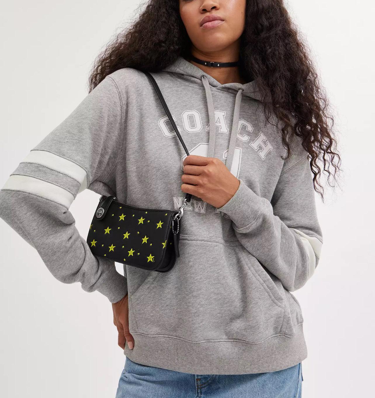 Cosmic Coach Penn Shoulder Bag with Star Print