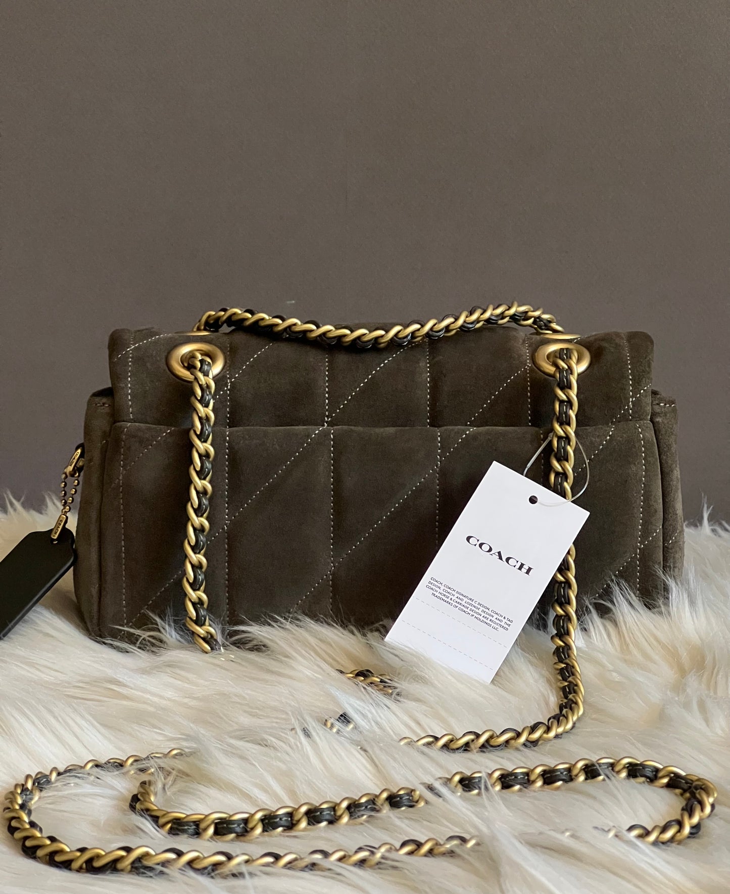 Coach Suede Tabby Shoulder Bag 20 with Quilting
