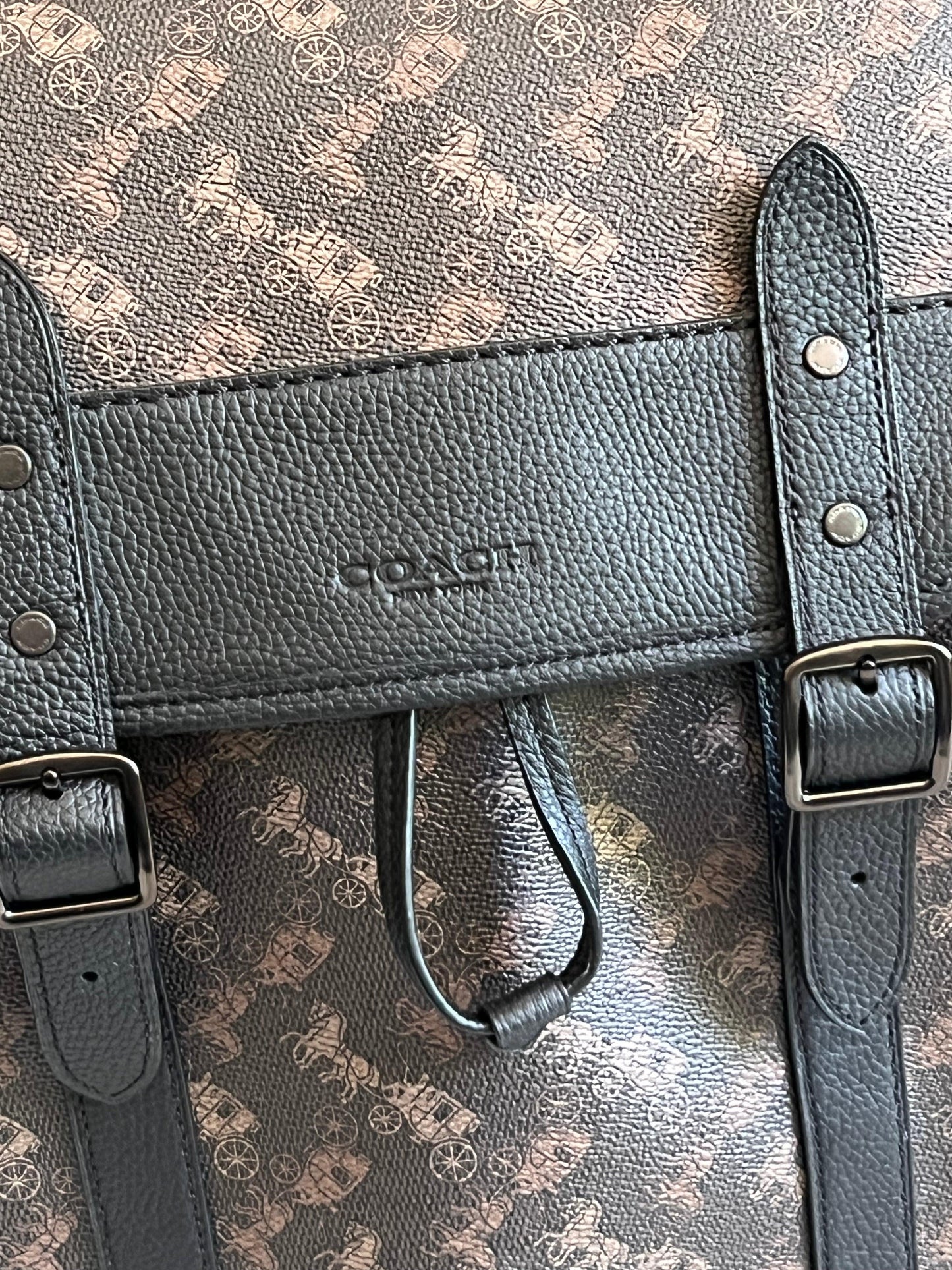 Coach Hitch Backpack with Horse and Carriage Print