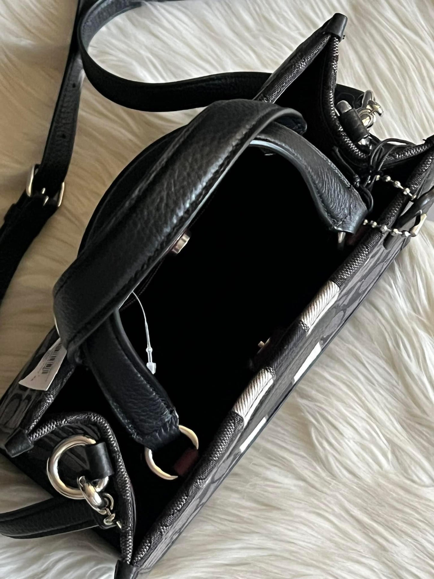 Coach Dempsey Tote in Signature Jacquard with Stripe and Coach Patch
