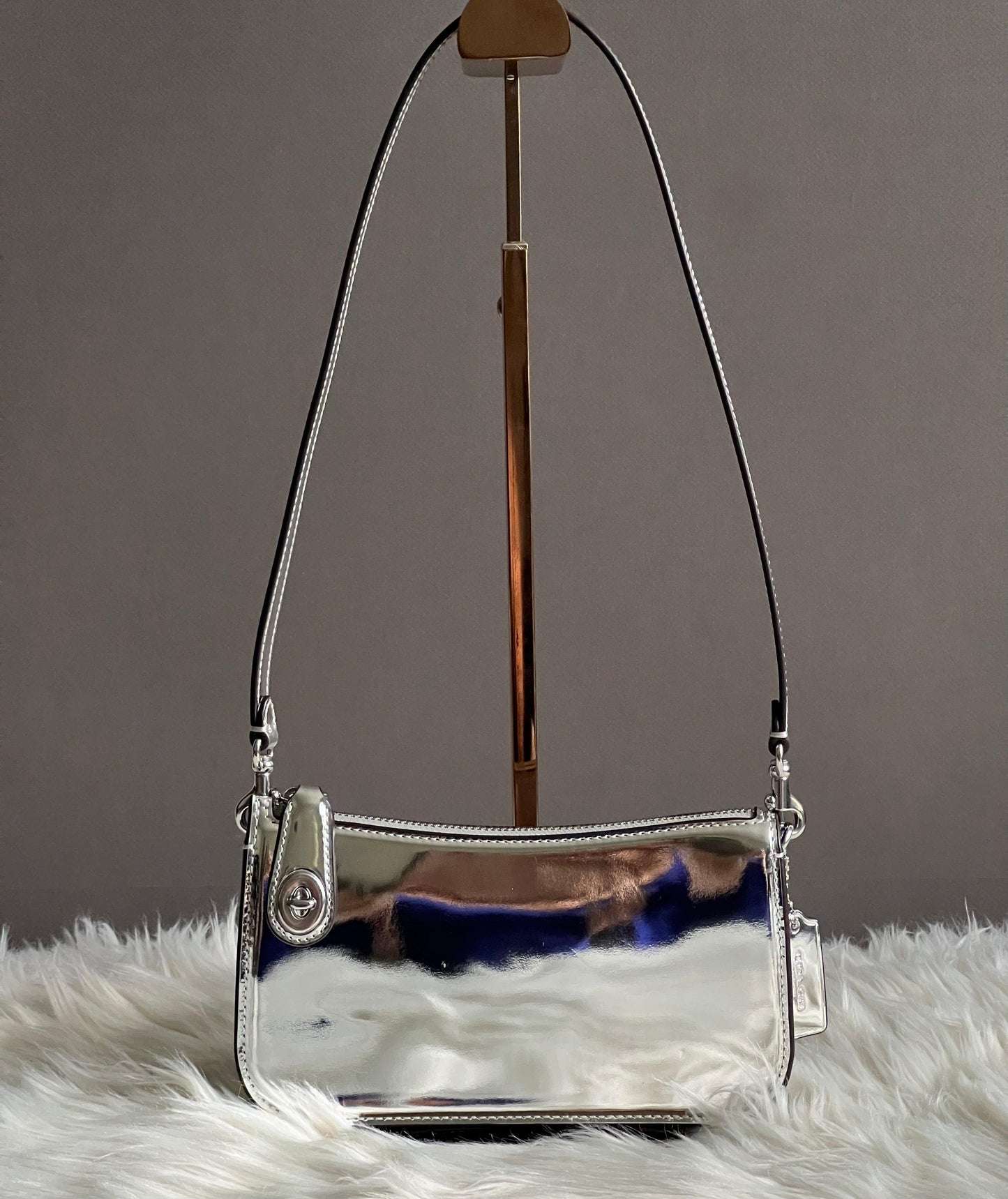 Coach Penn Shoulder Bag in Silver Metallic