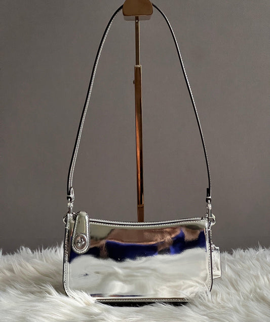 Coach Penn Shoulder Bag in Silver Metallic