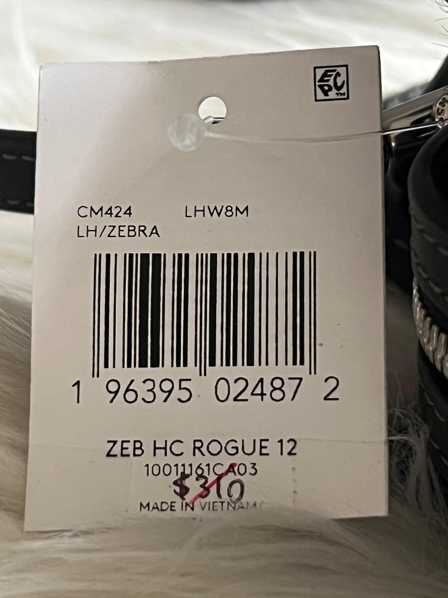 Coach Rogue 12 in Haircalf with Zebra Print