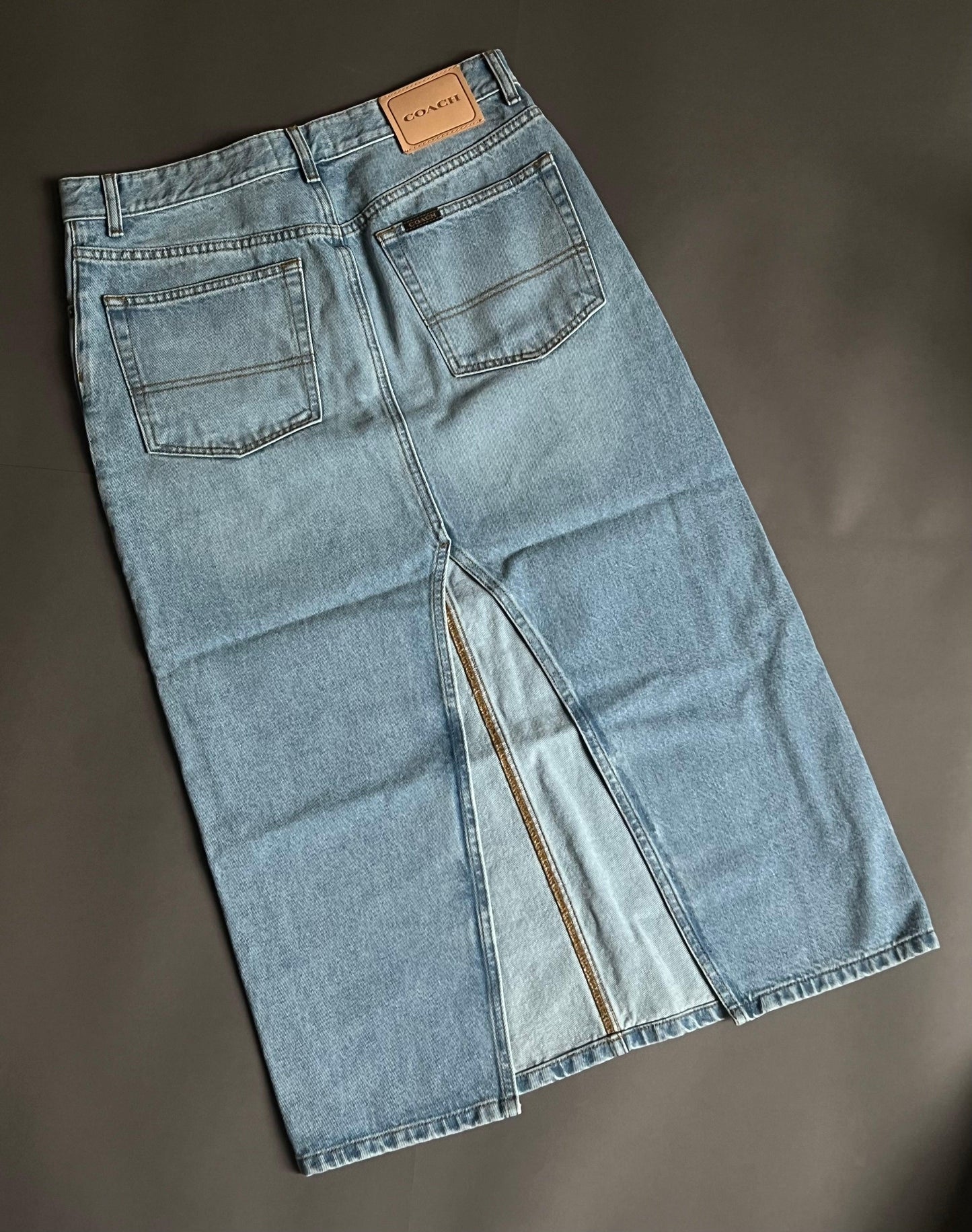 Coach Long Denim Skirt