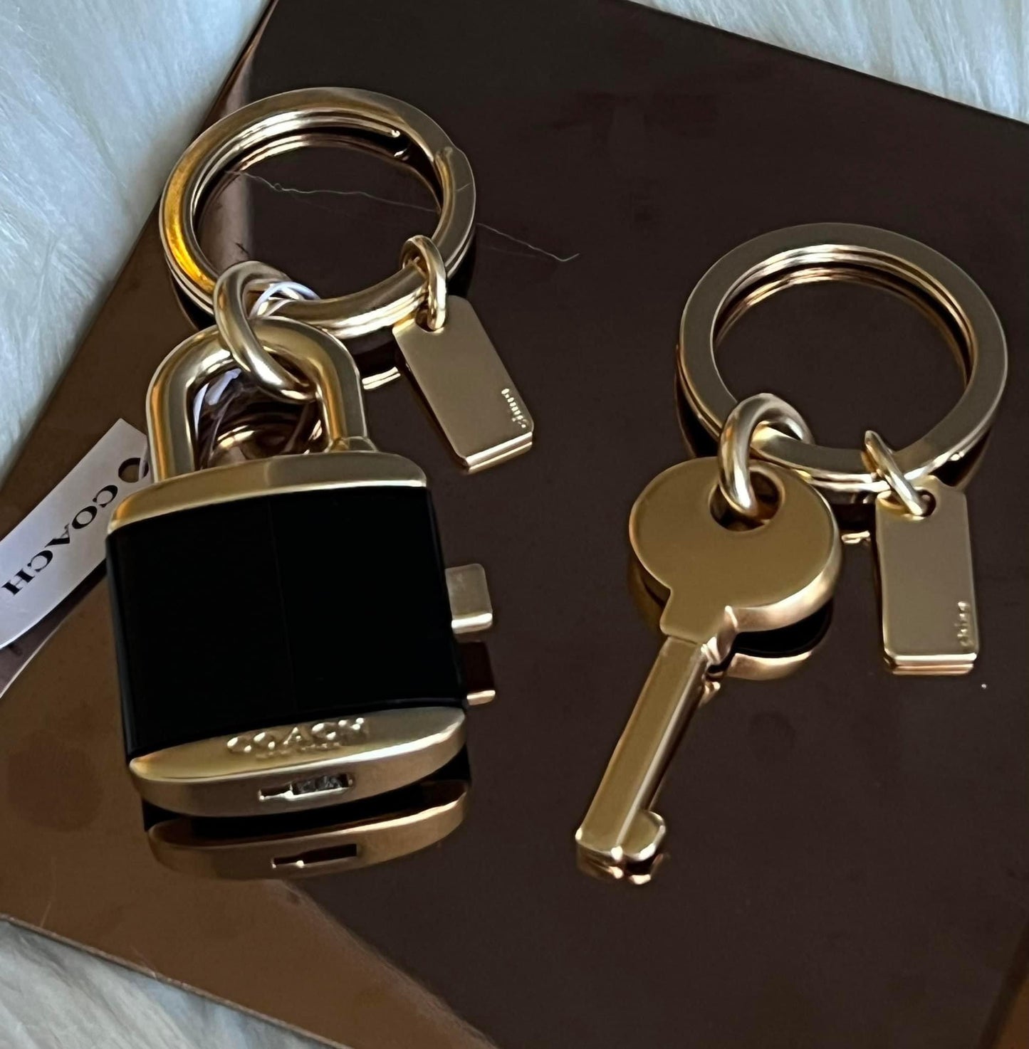 Coach Lock And Key Bag Charm Key Ring