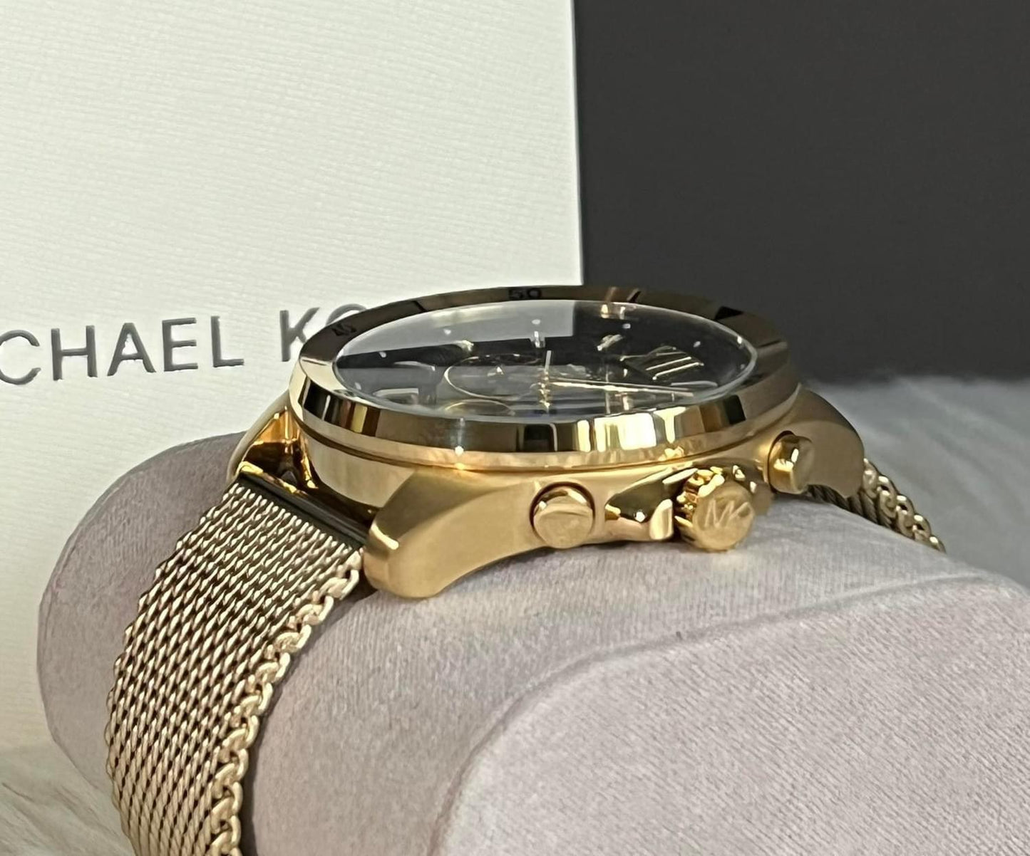 Michael Kors Men’s Oversized Brecken Gold-Tone Mesh Watch