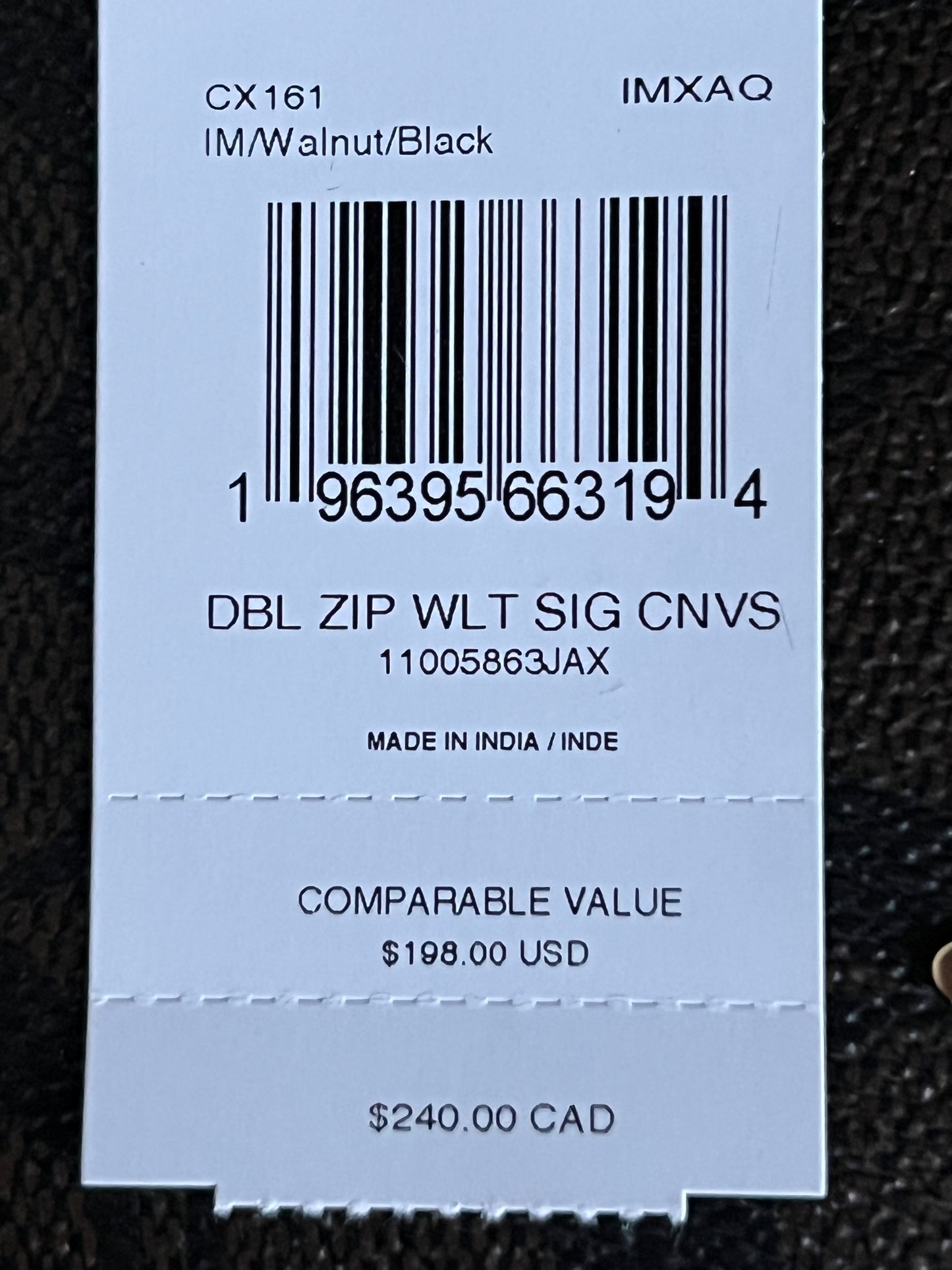 Coach Double Zip Wallet In Signature Canvas
