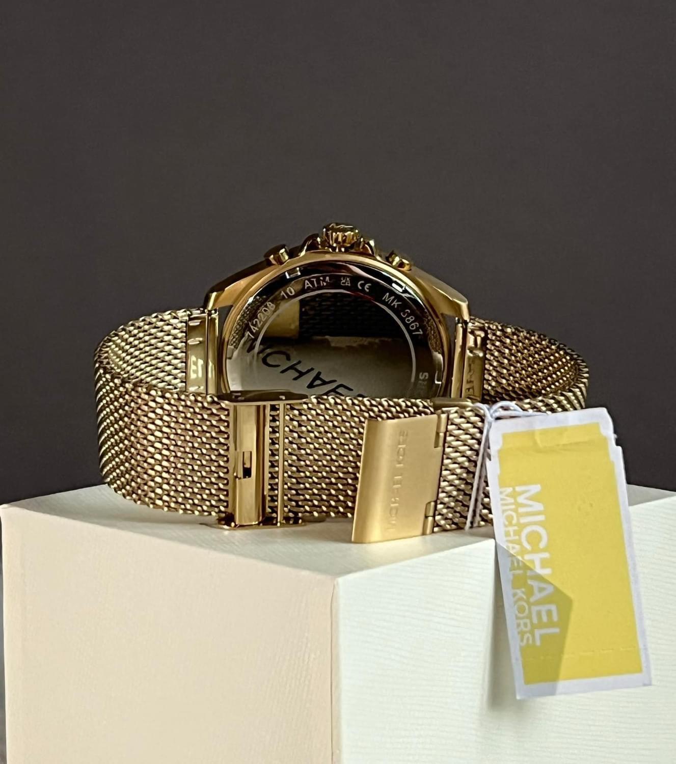Michael Kors Men’s Oversized Brecken Gold-Tone Mesh Watch