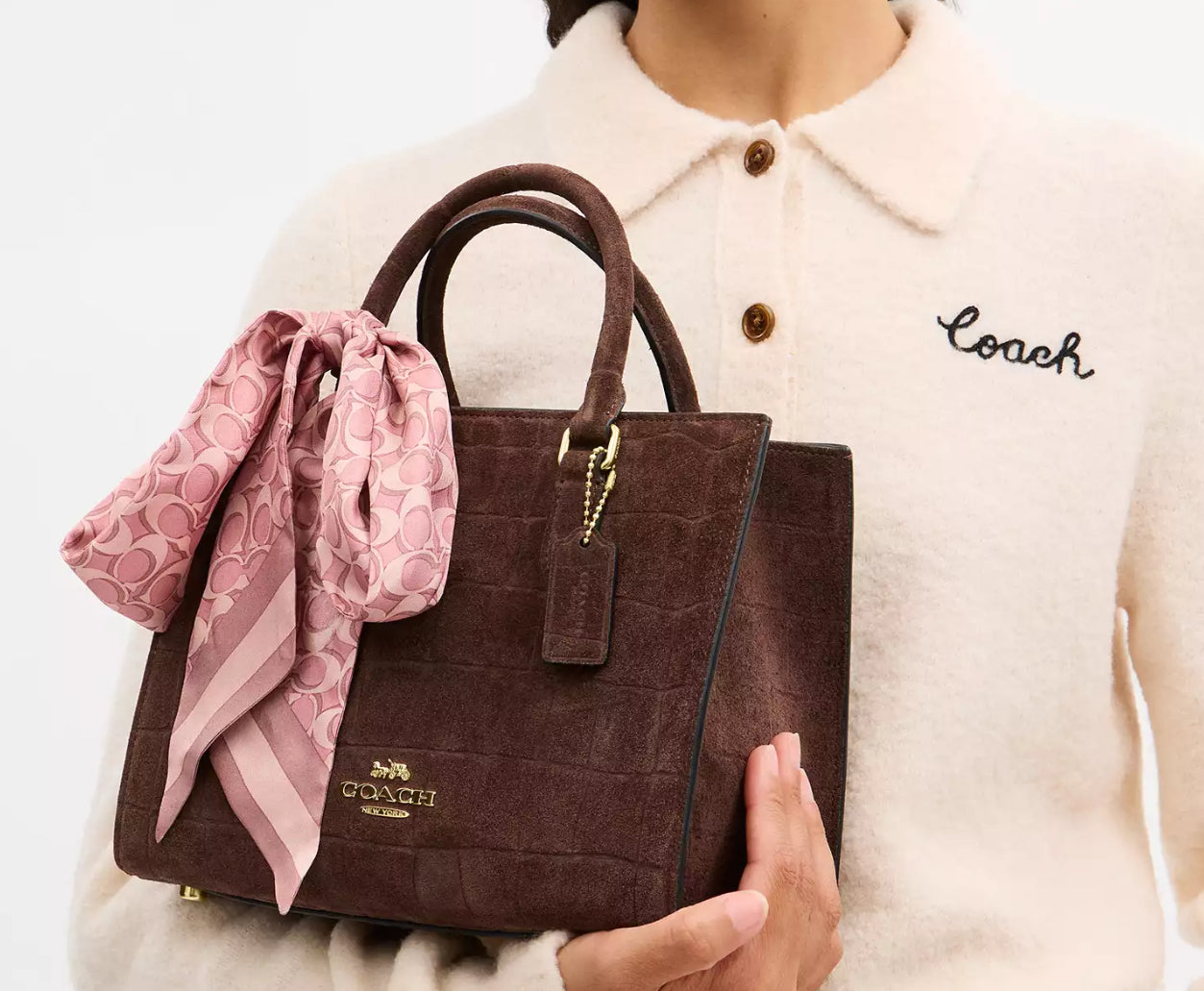 Coach Signature Silk Skinny Scarf
