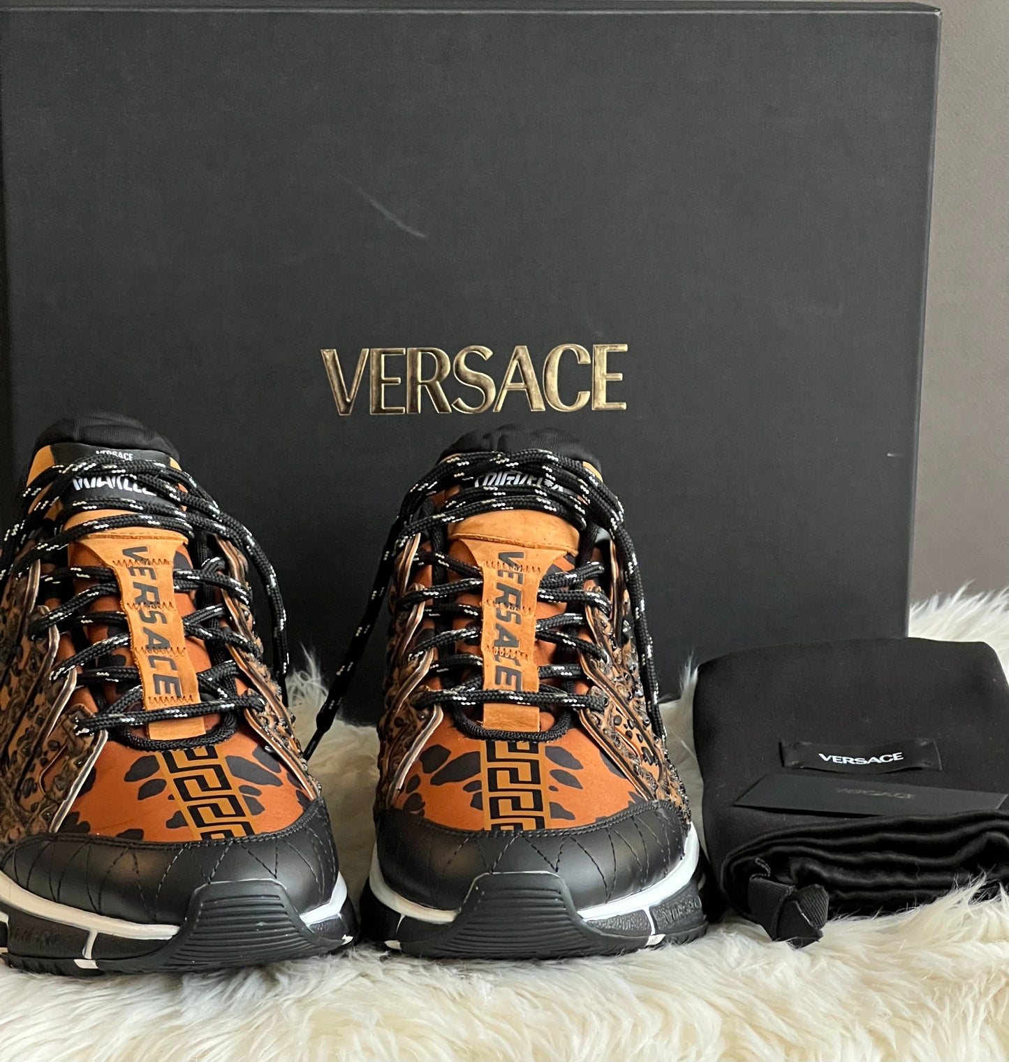 Versace Sneaker Vitello Stampa Dalmata Mix Material