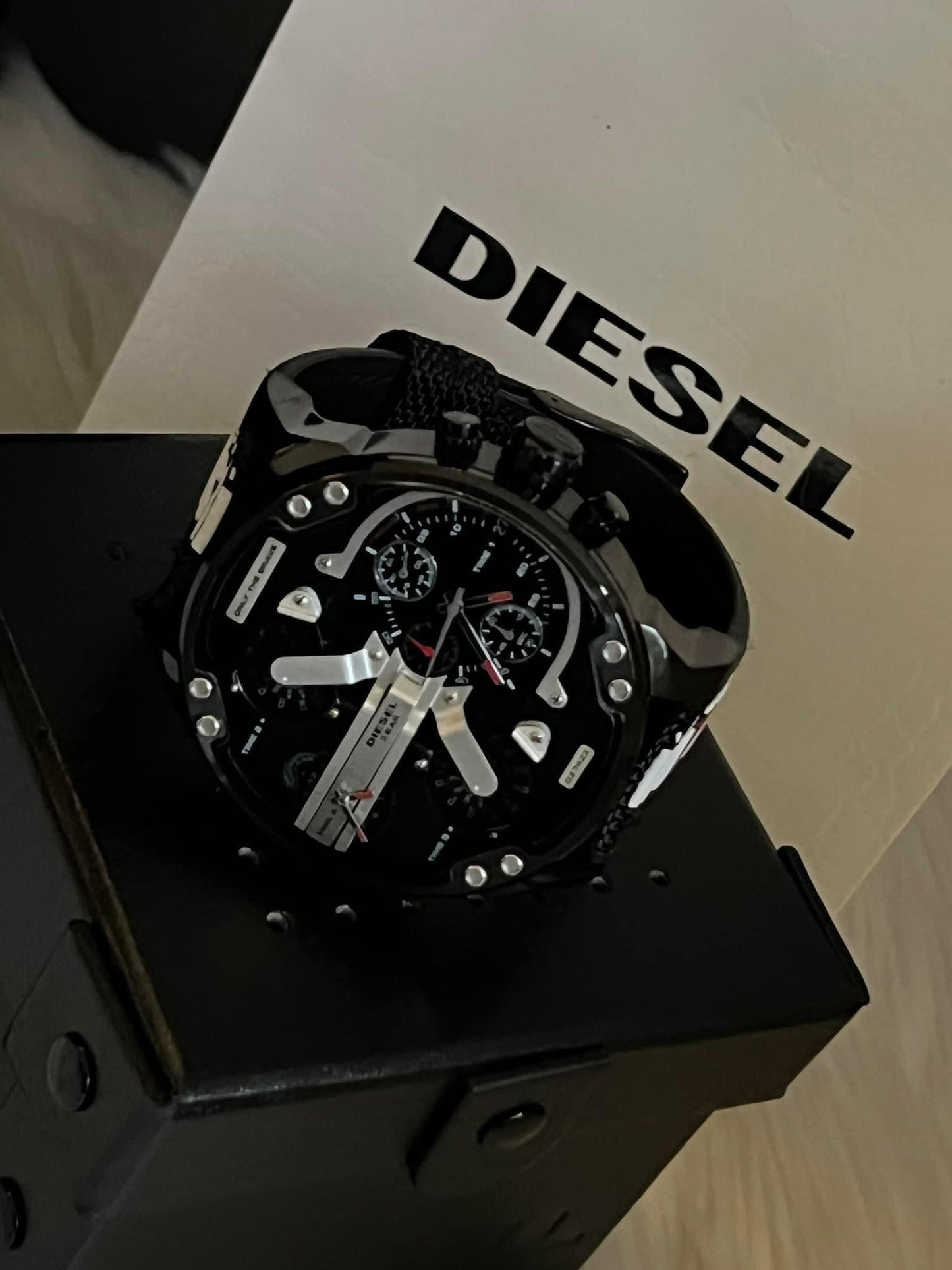 Diesel Men’s Mr. Daddy 2.0 Stainless Steel Quartz Watch with Nylon Strap
