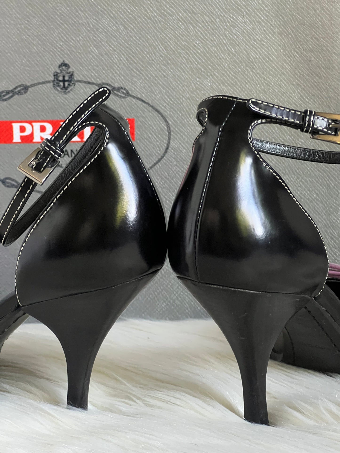 Prada Purple Bow Suede High Heel Pumps