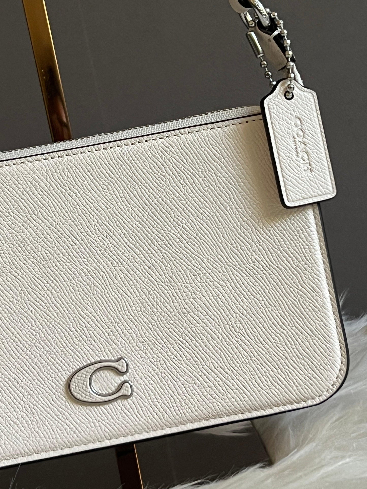 Coach Pouch Bag with Signature Canvas Detail