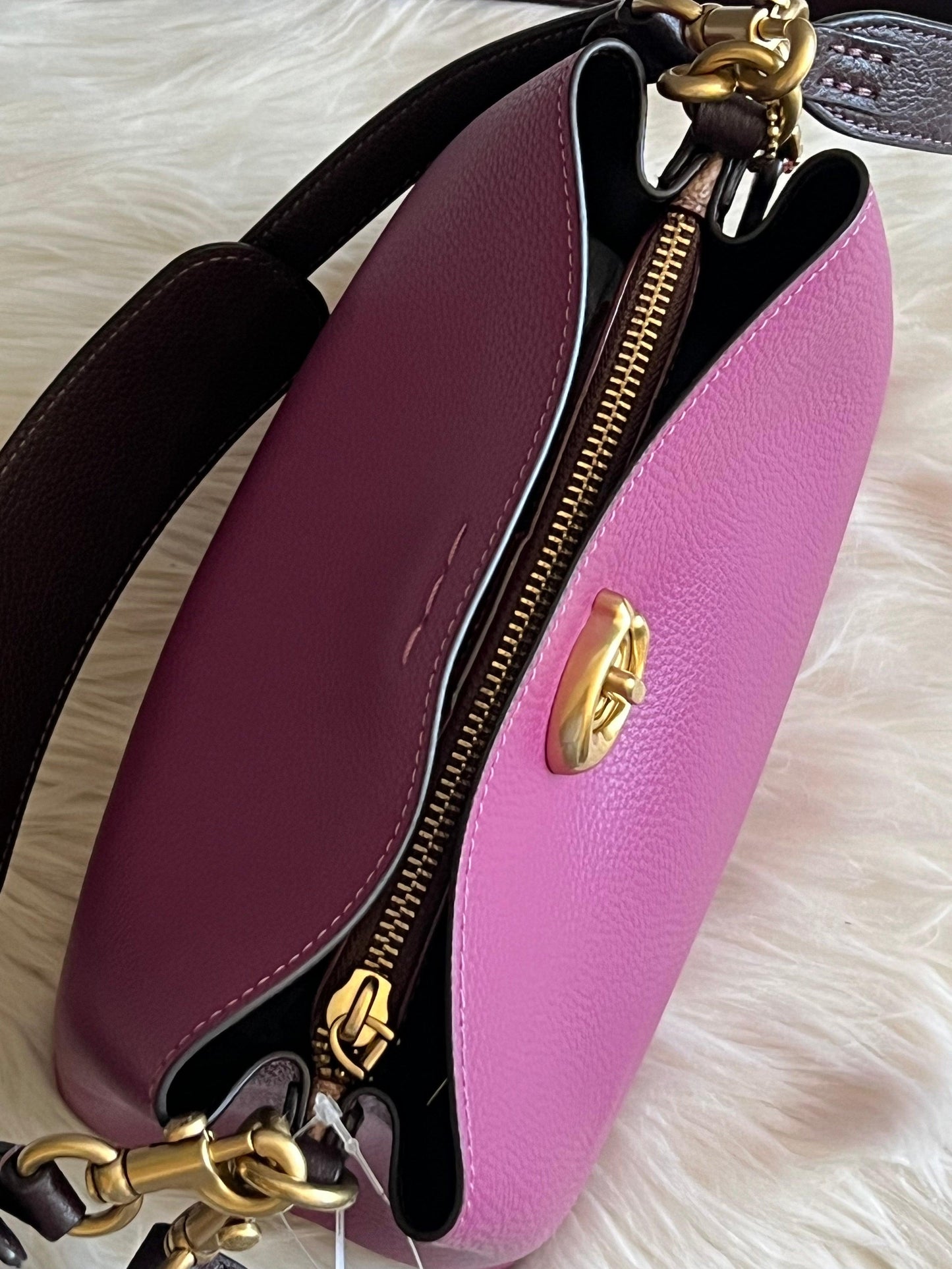 Coach Willow Bucket Bag in Colorblock with Signature Canvas Interior