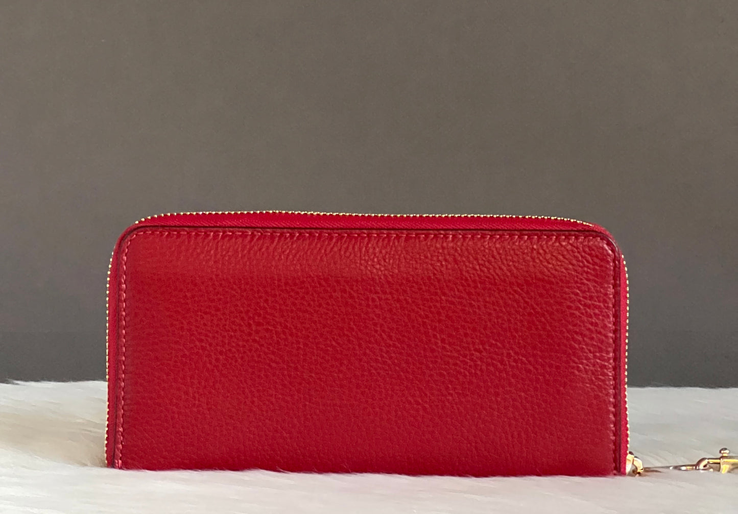Coach Pebble Leather Zip Around Wallet