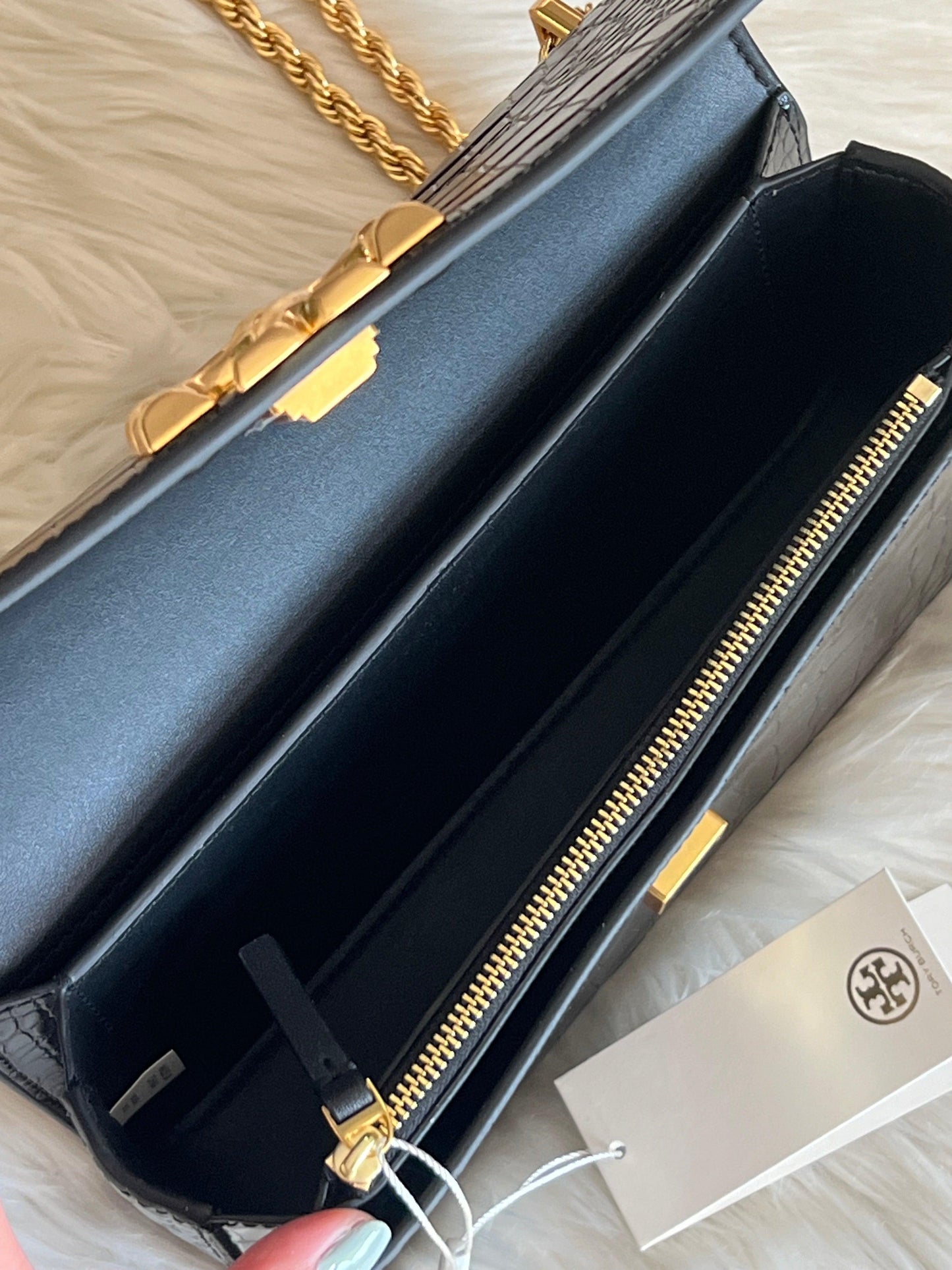 Tory Burch Eleanor Croc-Embossed Bag