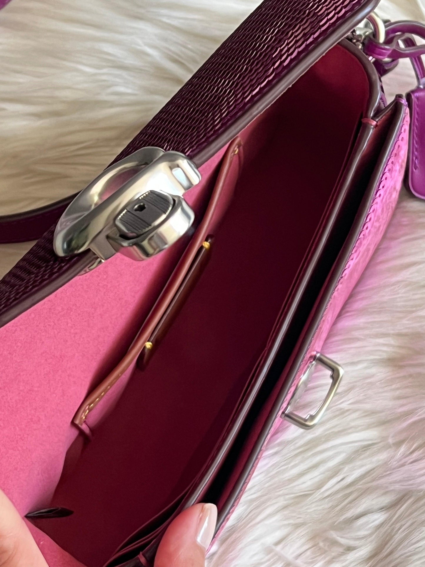 Coach Studio Baguette Bag with Sequins