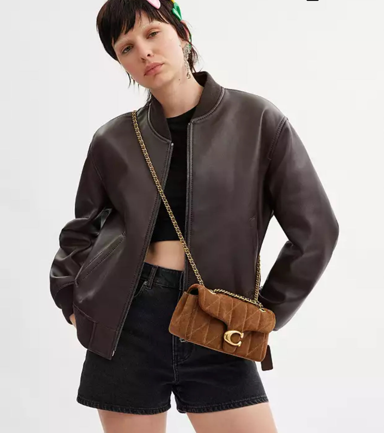 Coach Suede Tabby Shoulder Bag 20 with Quilting